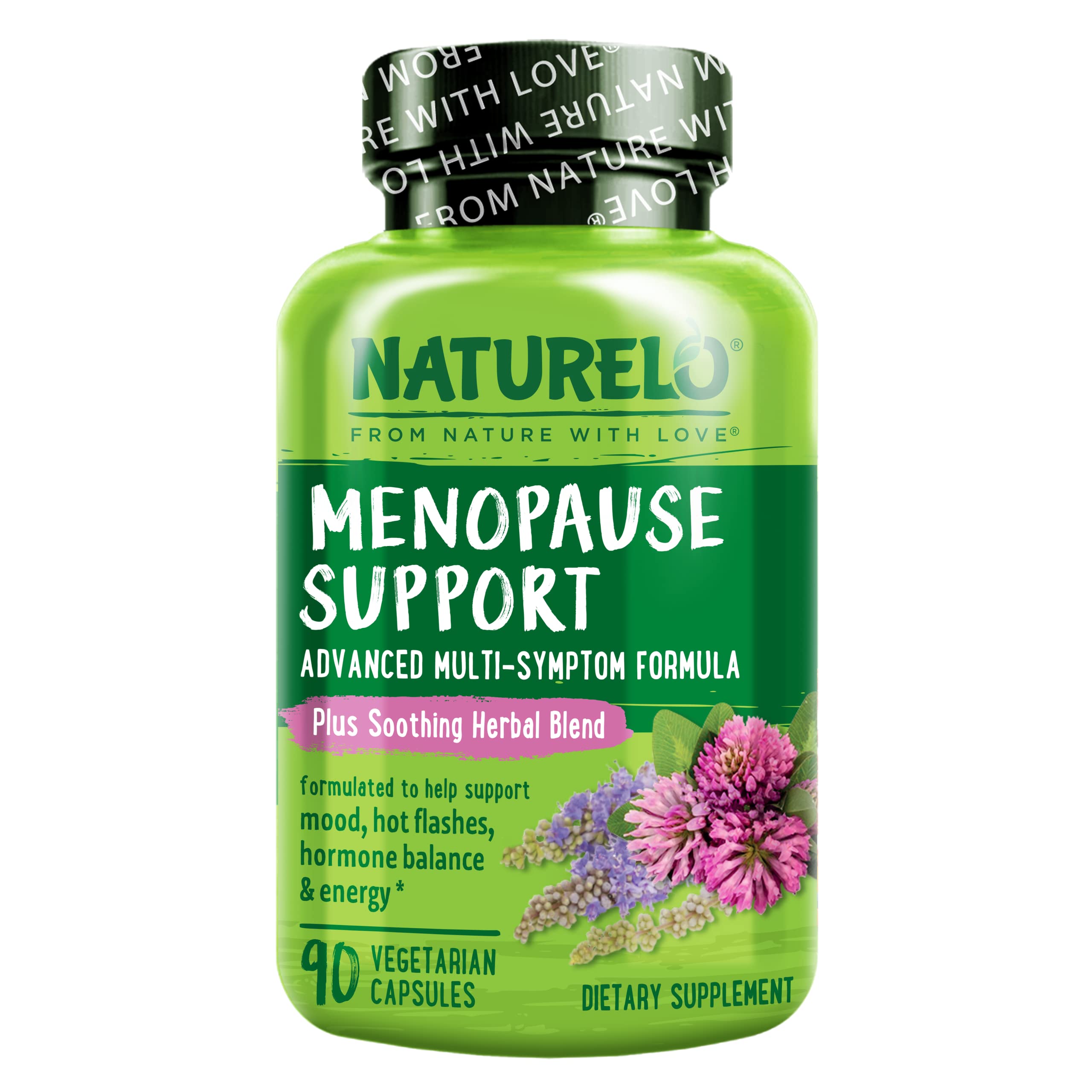 NATURELO Menopause Supplements for Women, Herbal Blend with Black Cohosh for Menopause Hot Flashes Advanced Estrogen Multi-Symptom Formula 90 Capsules NATURELO uk supplements