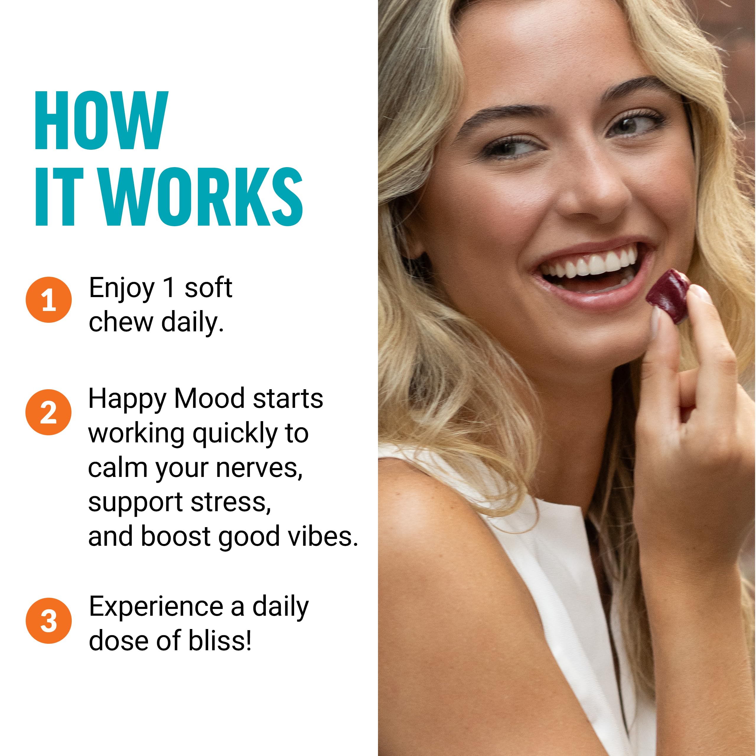 FORCE FACTOR Happy Mood, Mood Support and Mood Balance Supplement to Support Happiness, Positivity, and Stress, Made with Magnesium, Saffron, Zembrin, Non-GMO, Tropical Fruit Flavor, 30 Soft Chews Force Factor uk supplements