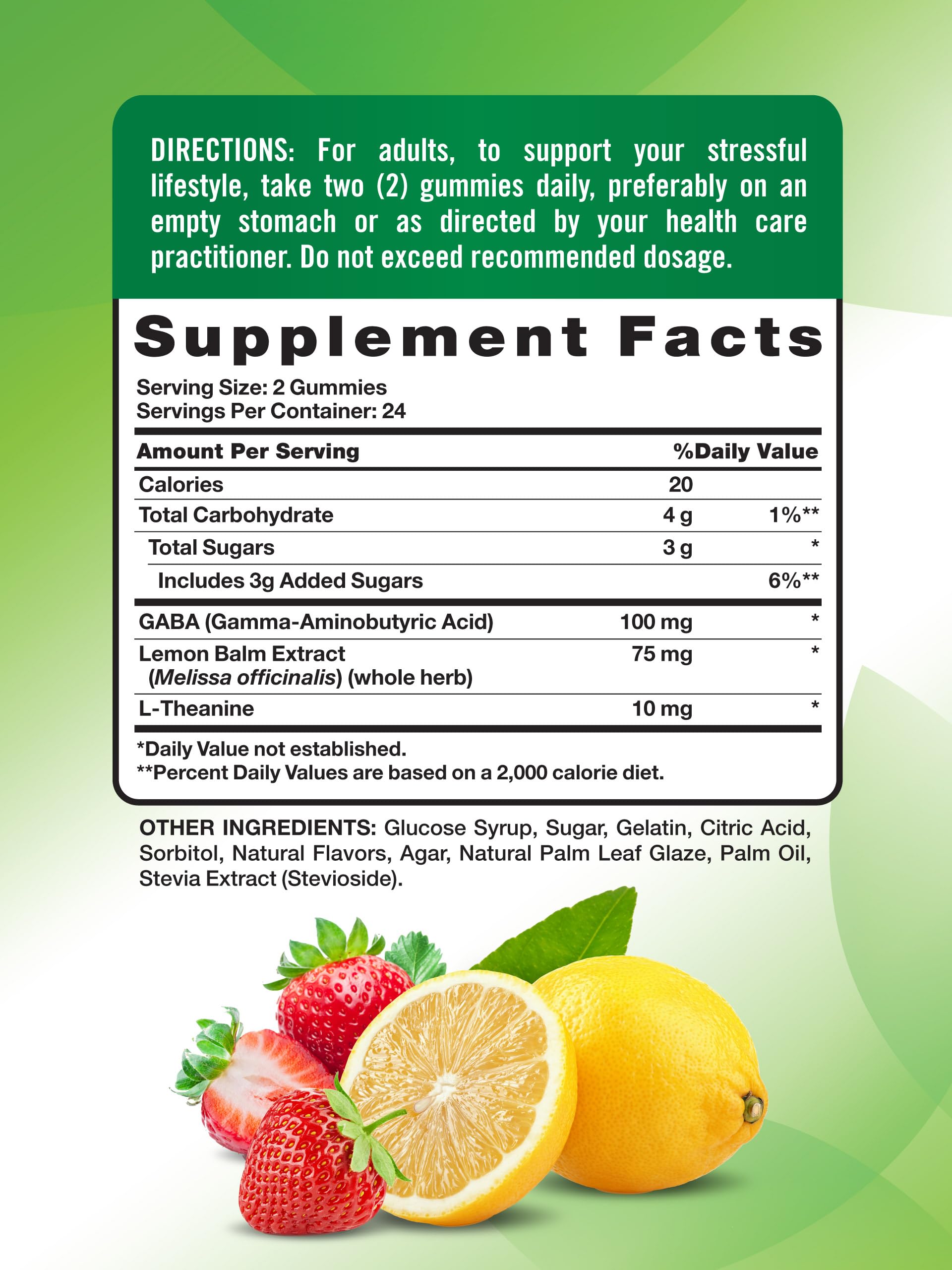 Nature's Truth Stress Relief Gummies for Adults | with Gaba, L Theanine, and Lemon Balm | Lemon Strawberry Flavor | Non-GMO & Gluten Free Supplement Nature's Truth uk supplements