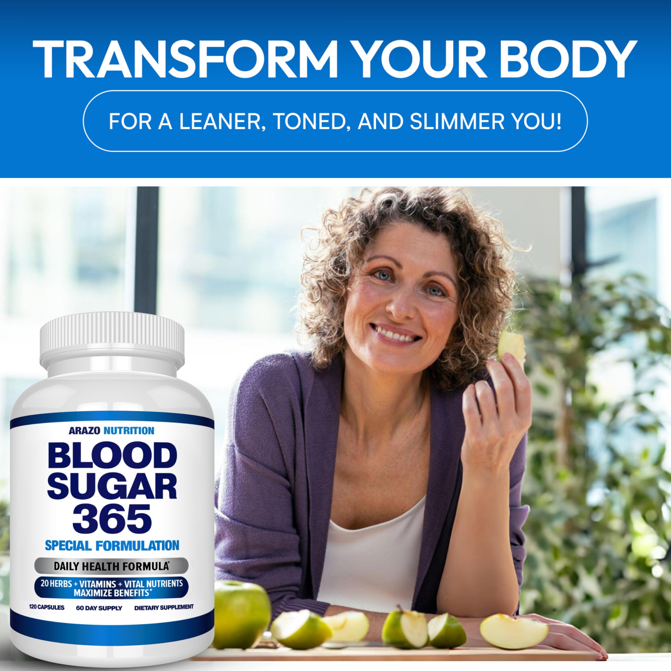 Arazo Nutrition Blood Sugar 365 Supplement – Supports Healthy Energy Levels - 120 Herbal Pills - 60 Day Supply Aus Healthcare uk supplements