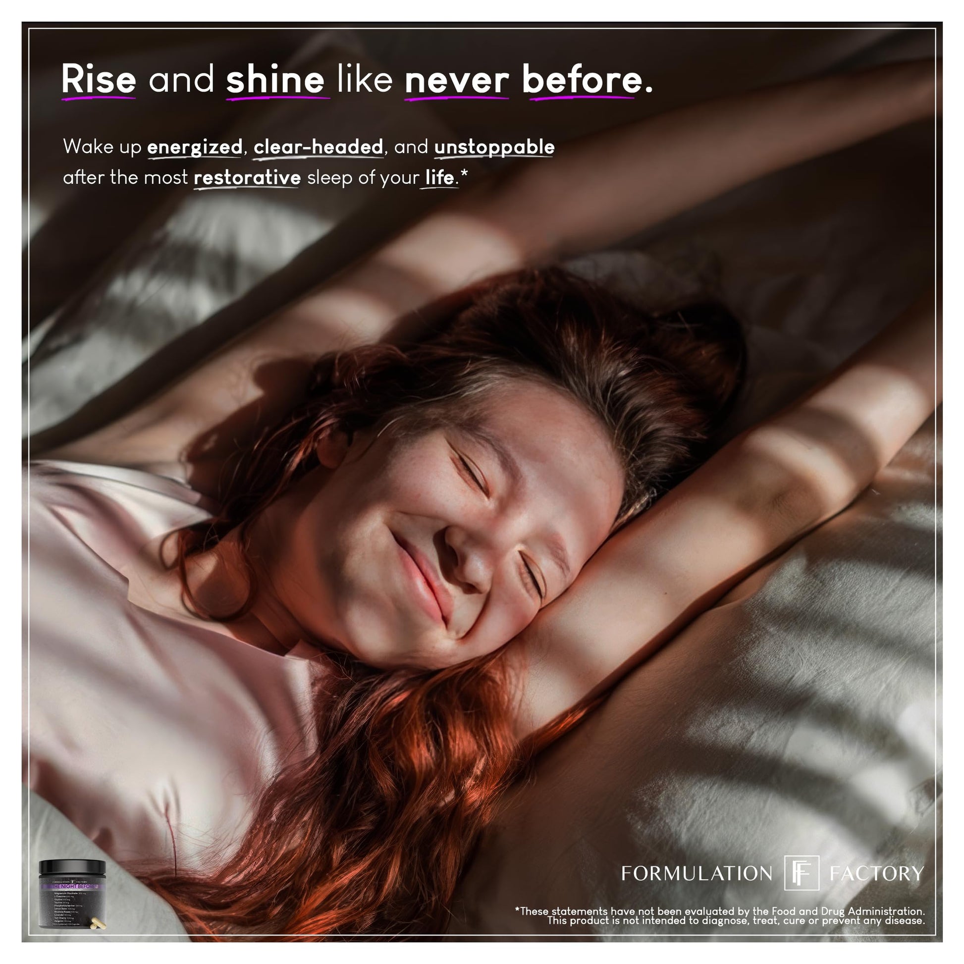 The Night Before 10-in-1 Midnight Maximizer Sleep Aid, Stress Relief, Cognition, Relaxation, Recovery, Focus, Magnesium Glycinate, L-Theanine & More, (120 Capsules – 2 Month Supply) Formulation Factory uk supplements