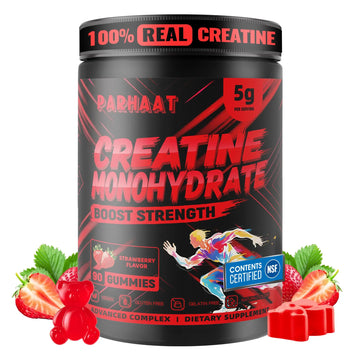 NSF Certified Creatine Gummy - Creatine Monohydrate Gummies 5g for Men & Women - Boost Focus,Strength, and Endurance, Vegan, Gluten-Free, Non-GMO, 2.5 Gram Creatine Parhaat uk supplements