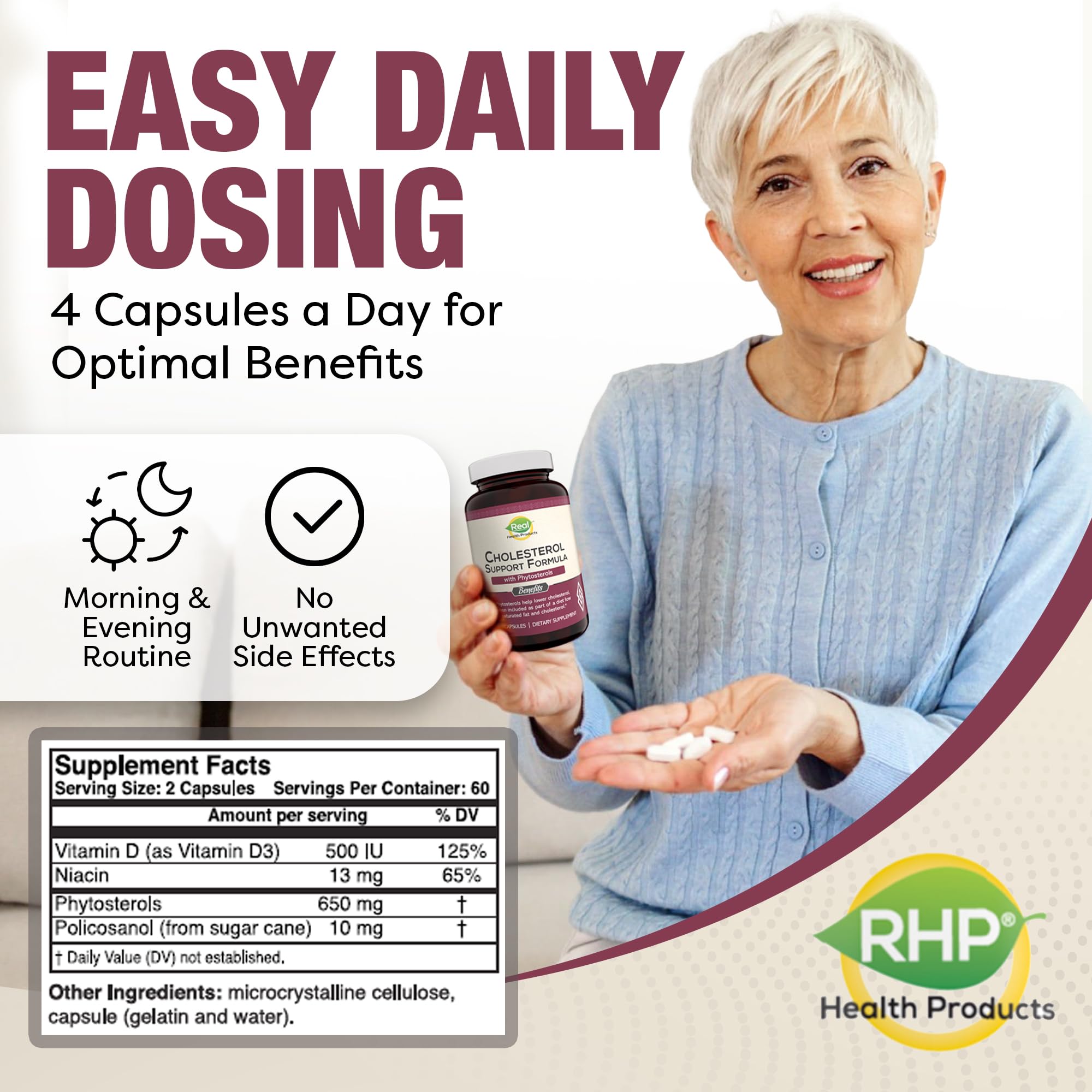 Advanced Cholesterol Health Complex with Plant Sterols. Cholesterol & Lipid Support Supplement for Healthy Heart & Cholesterol Levels for Men & Women. 120 Capsules RHP uk supplements