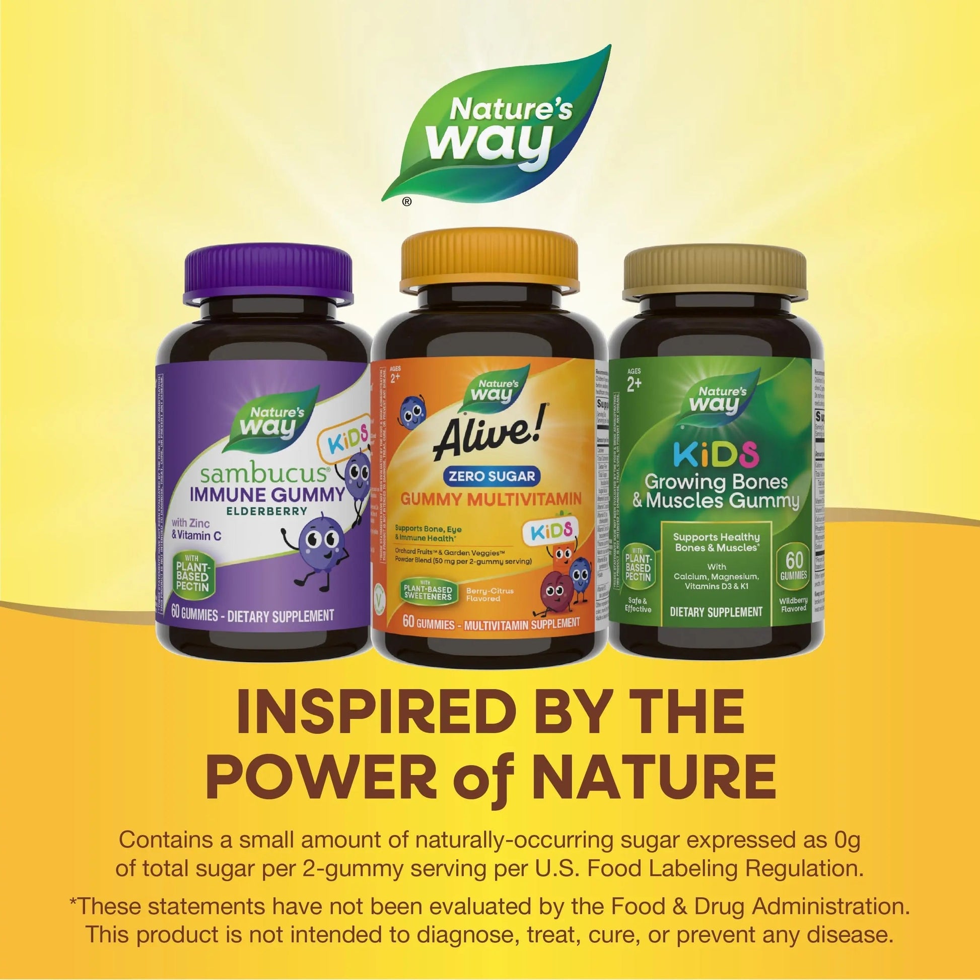 Nature’s Way Alive! Kids Zero Sugar Gummy Multivitamins, for Kids Ages 2+, Supports Bone, Eye & Immune Health Nature's Way uk supplements