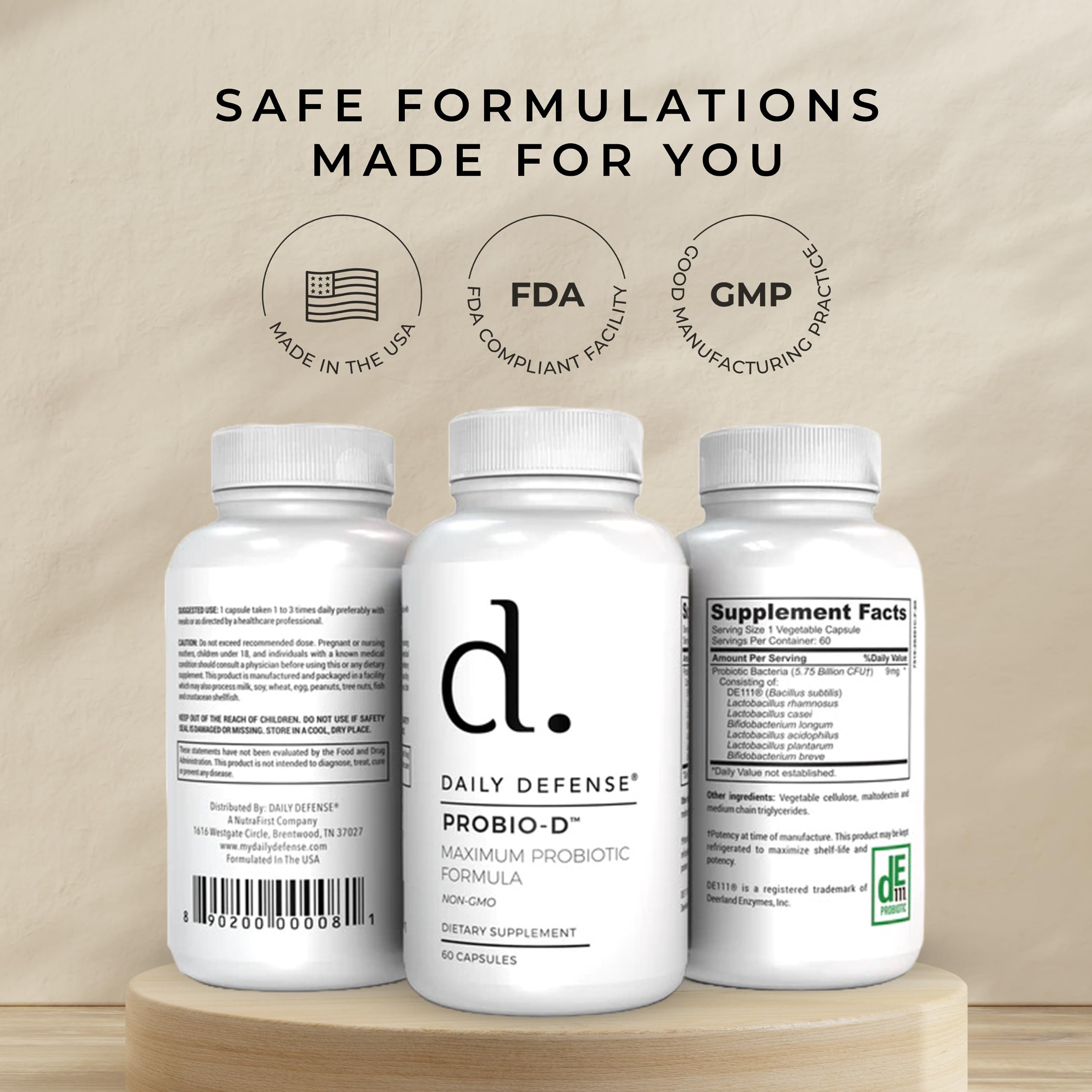 Daily Defense Probiotic Immune Support Supplement - Daily Probiotics for Men with Constipation & Gas - Digestion and Bloating Supplement & Probiotics for Women - 60 Capsules, PROBIO-D Daily Defense uk supplements