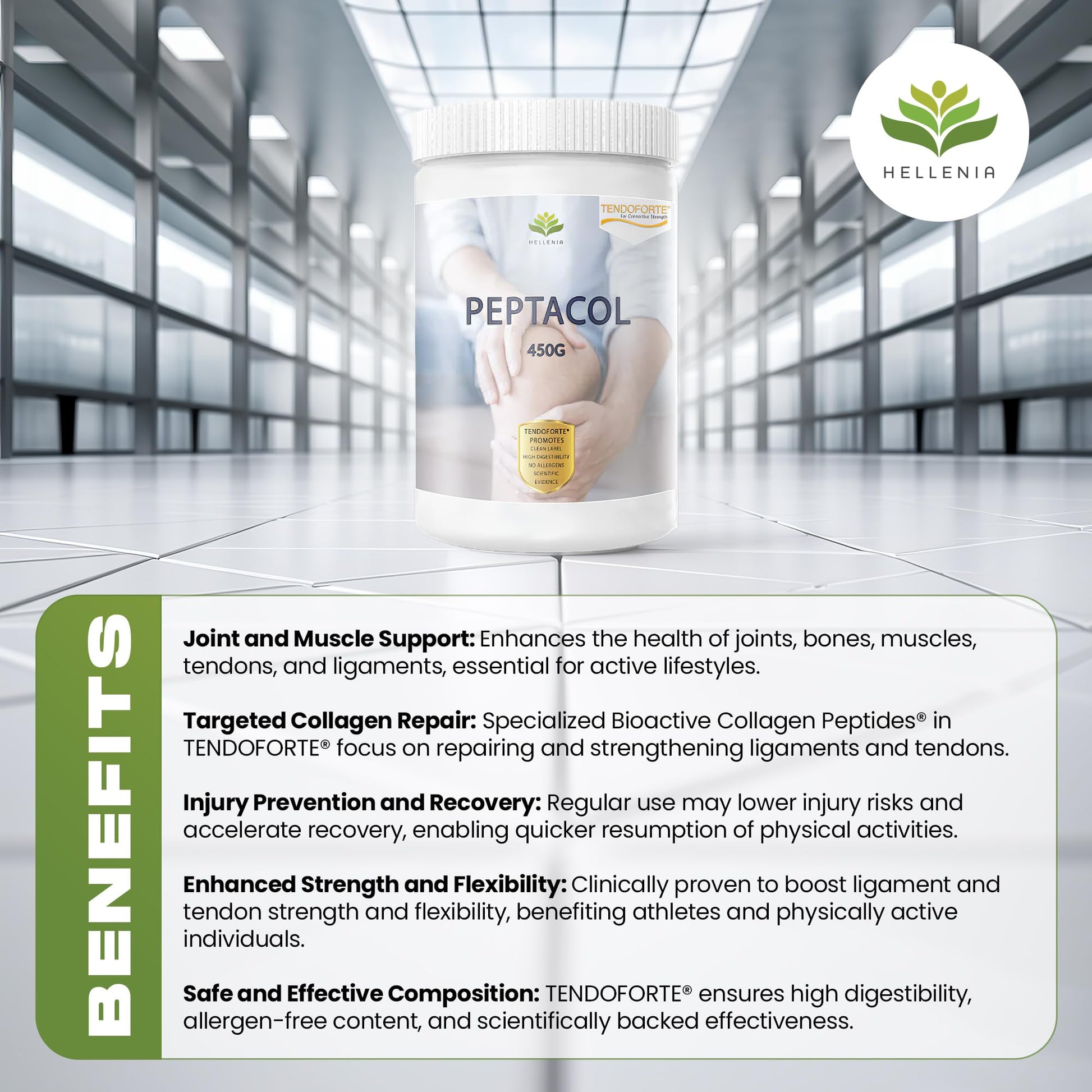 PEPTACOL TENDOFORTE® Bioactive Collagen Peptides® - 450g Hellenia uk supplements