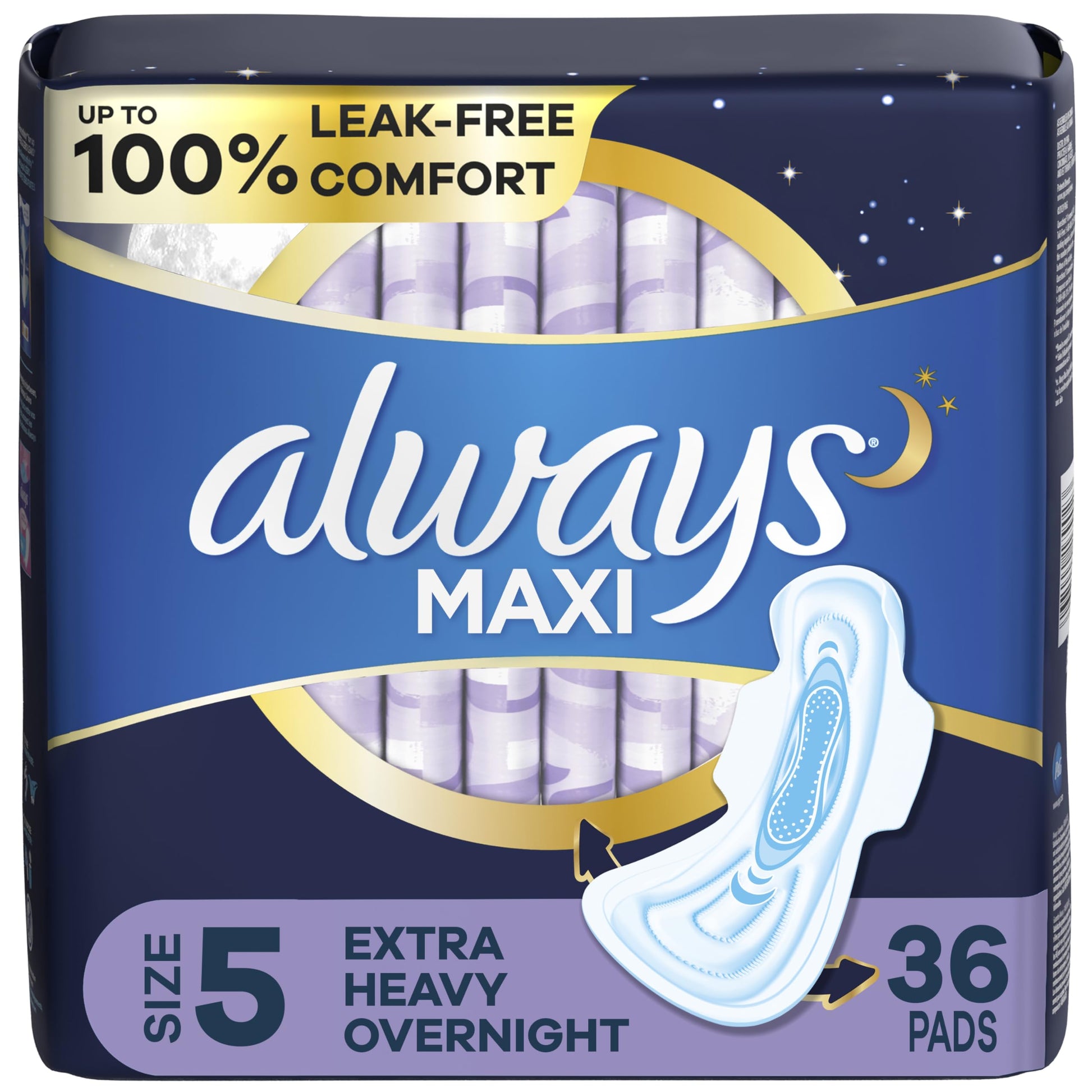 Always Maxi Feminine Pads for Women, Size 5 Extra Heavy Overnight Always uk supplements