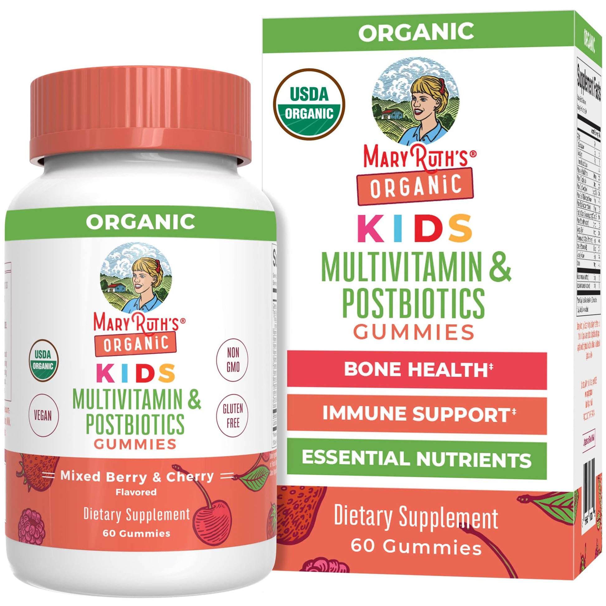 Kids Vitamins by MaryRuth's | USDA Organic | Multivitamin Gummies + Postbiotics for Ages 4+ | Multivitamin for Kids with Lactobacillus Rhamnosus | Children’s Vitamins | Vegan | Non-GMO | 60 Count MARYRUTH'S uk supplements