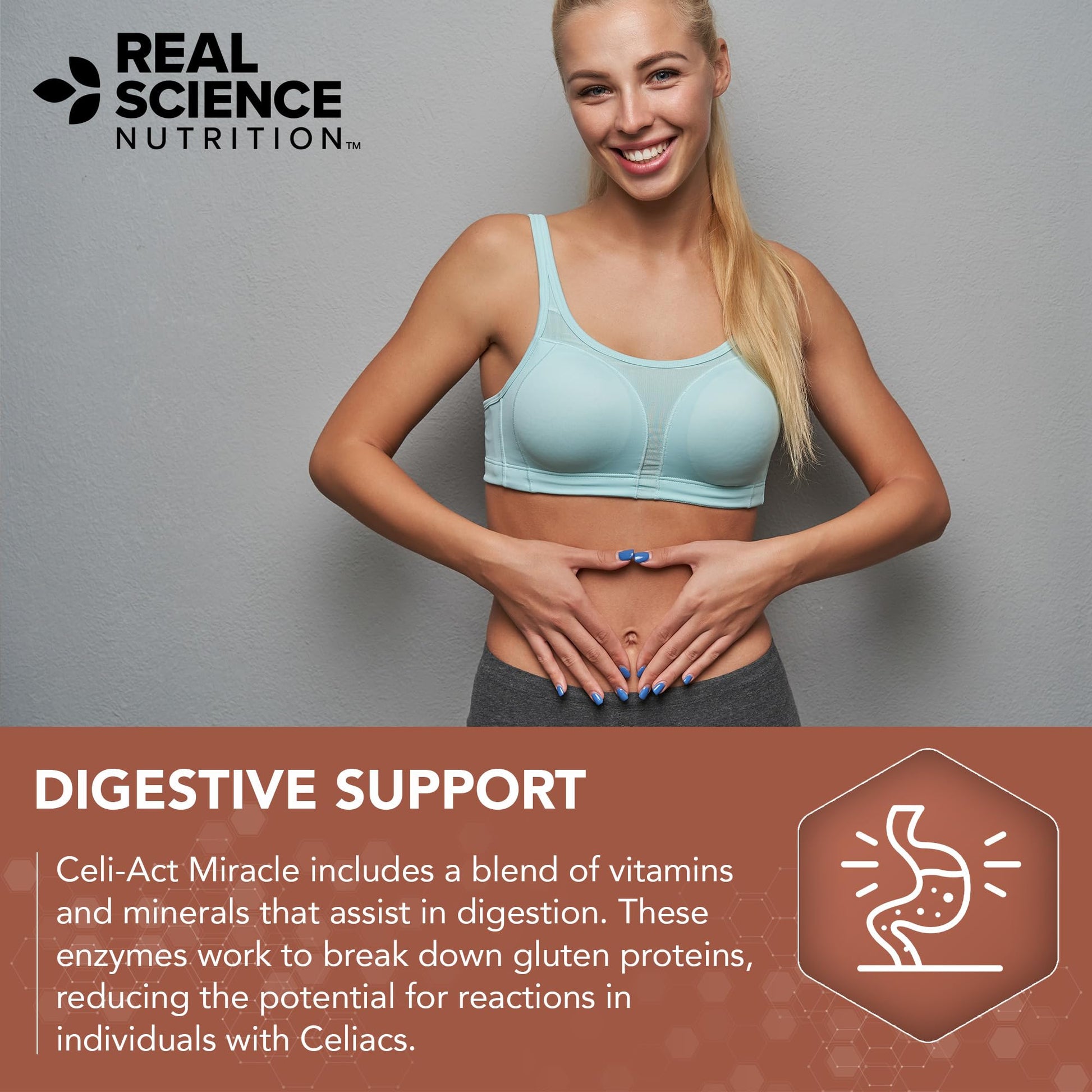 Real Science Nutrition Celi-Act Miracle is a Natural Supplement to Support Celiac Discomfort and Digestive Health Real Science Nutrition uk supplements