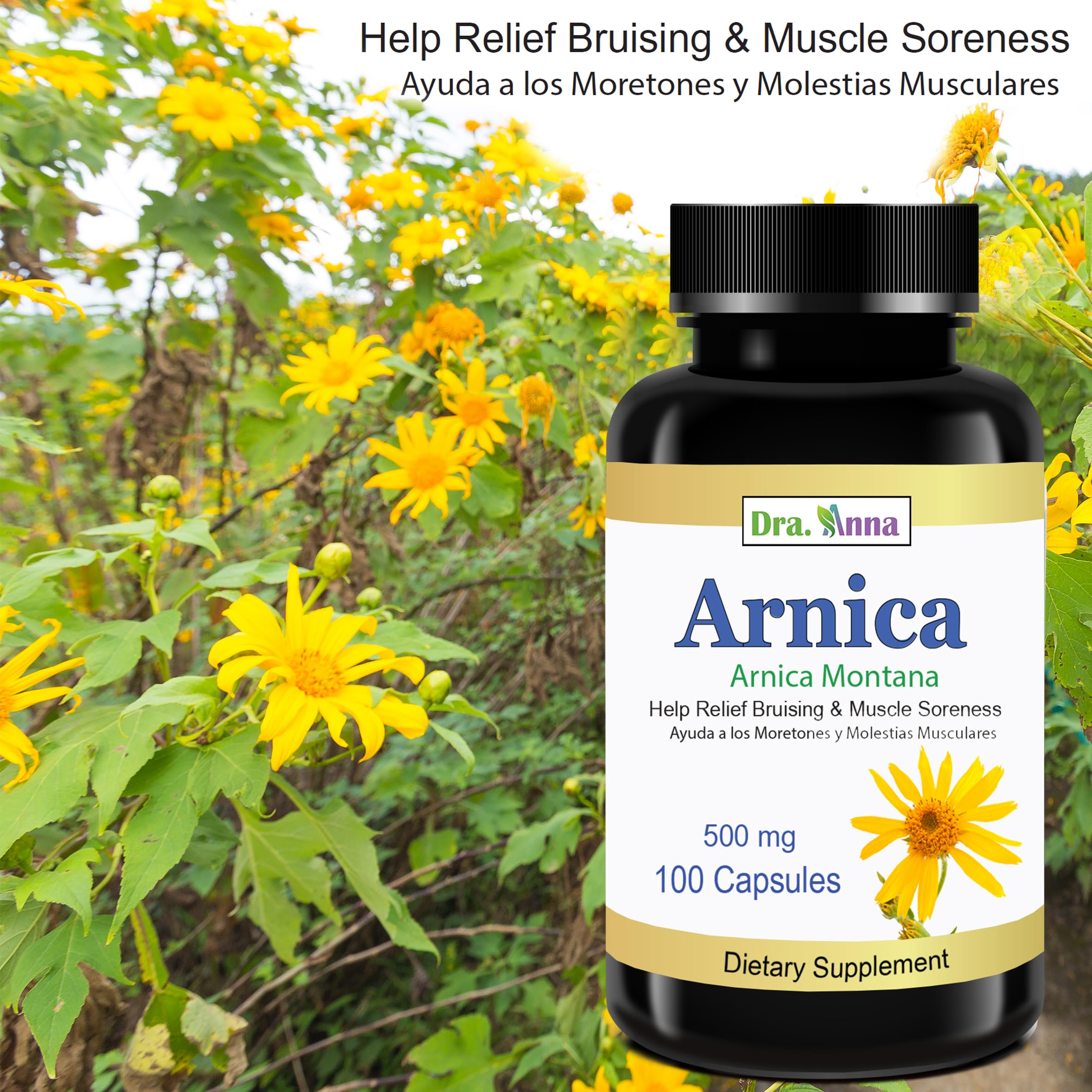 Arnica Montana Capsules 500mg 100 Capsules DRA. ANNA uk supplements