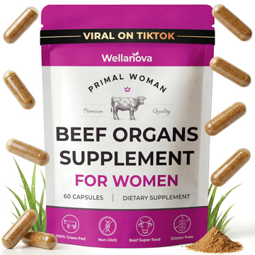 Primal Beef Organ Supplement for Women, Grass-Fed Ancestral Superfood Supplement with Uterus & Liver for Hormone Balance & Queen Energy - 60 Day Supply Wellanova uk supplements