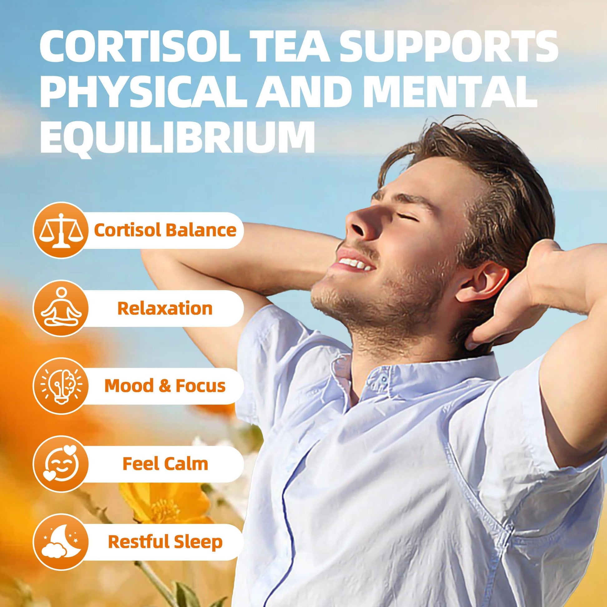 JIAOMING 2 Packs Natural Cortisol Reducing Tea, Healthy Cortisol Levels & Mental Clarity, Loose Leaf Detox Drink Teabags with Ashwagandha for Men and Women Sleep Time Relaxation, Mood Swing Reducer Jiaoming uk supplements