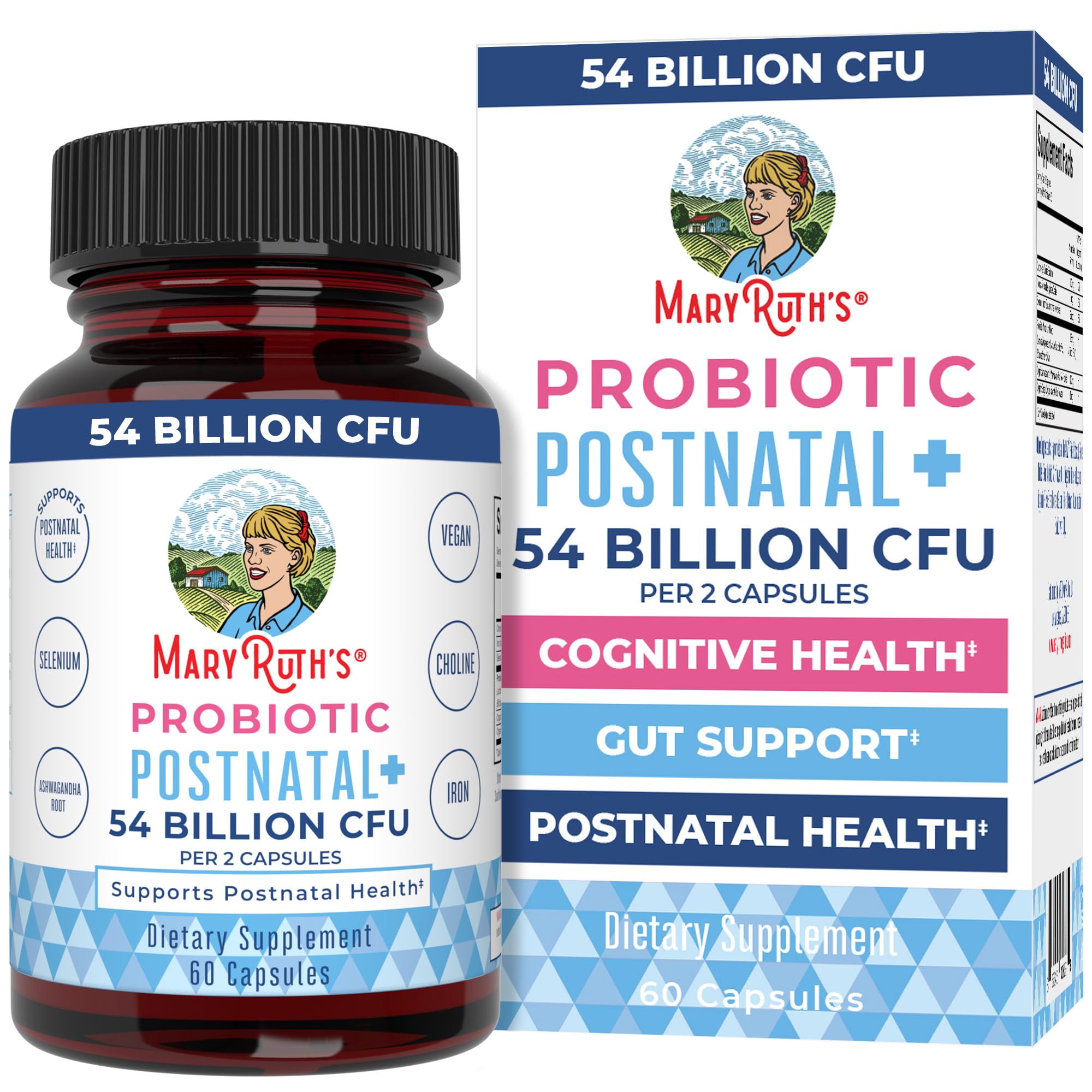 MaryRuth Organics Postnatal Probiotics for Breastfeeding Women | Nursing Probiotic Capsules with Vitamins | Minerals & Antioxidants | 54 Billion CFU | Non-GMO | Vegan | 30 Servings MARYRUTH'S uk supplements