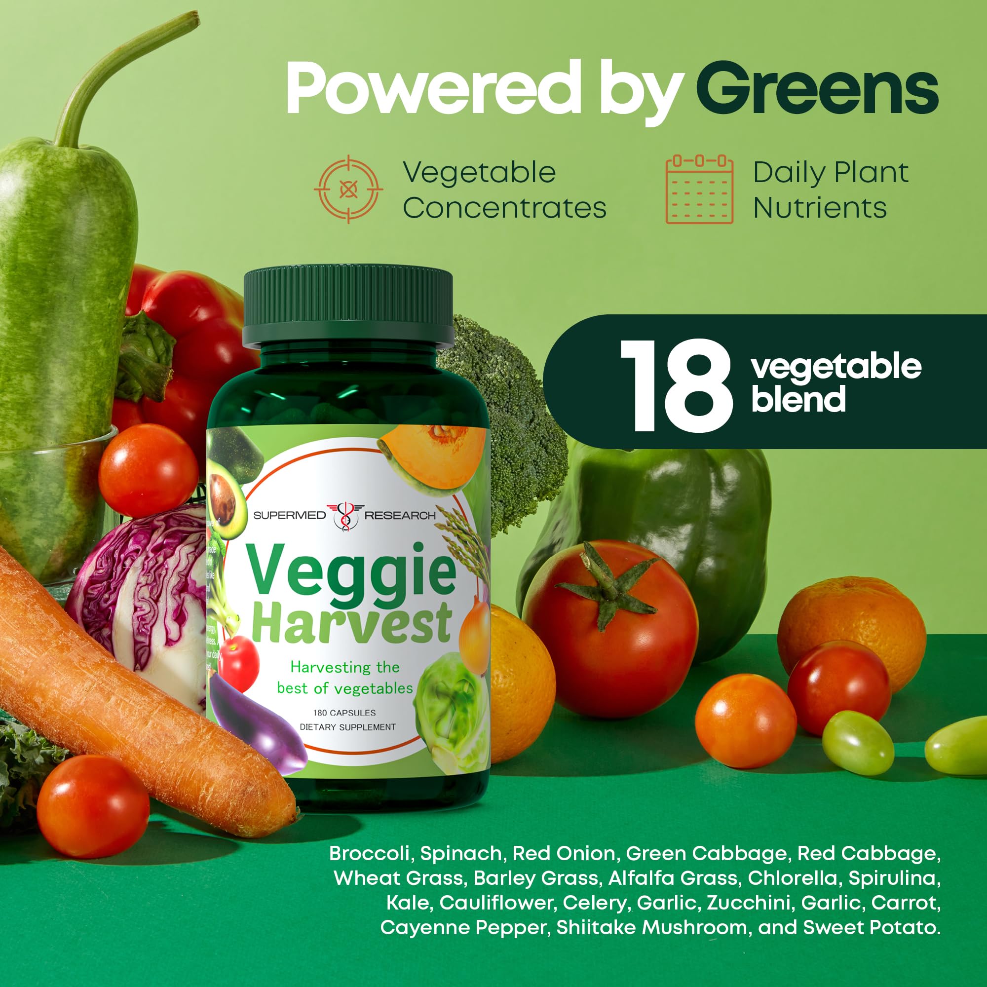 Supermed Research Fruits and Vegetables Supplements – 2 Pack Combination Fruit & Veggies Supplement – Whole Food Vitamins & Minerals for Adults – Superfood Veggie Vitamins for Adults (180 x 2, 360 Ct) Supermed Research uk supplements