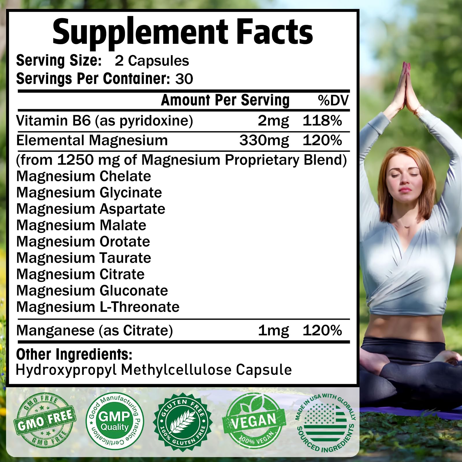 Magnesium Supplement with 9 Forms of High Absorption Magnesium Glycinate, L-threonate, Citrate, Malate and More for Muscle, Brain Support, Non-GMO, Gluten & Soy Free, 60 Capsules Simlike uk supplements