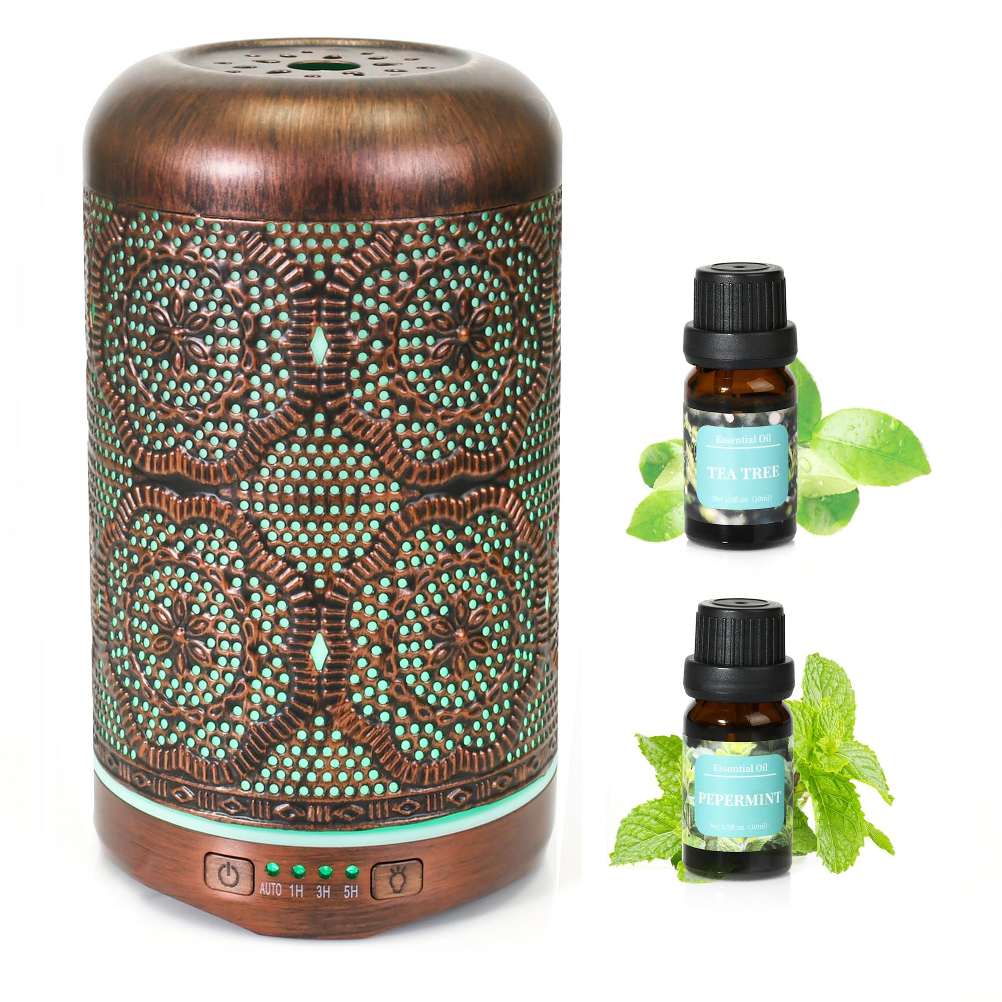 Essential Oil Diffuser, Upgraded Metal Diffusers with Lavender Lemon Essential Oils, 250ml BAIESHIJI uk supplements