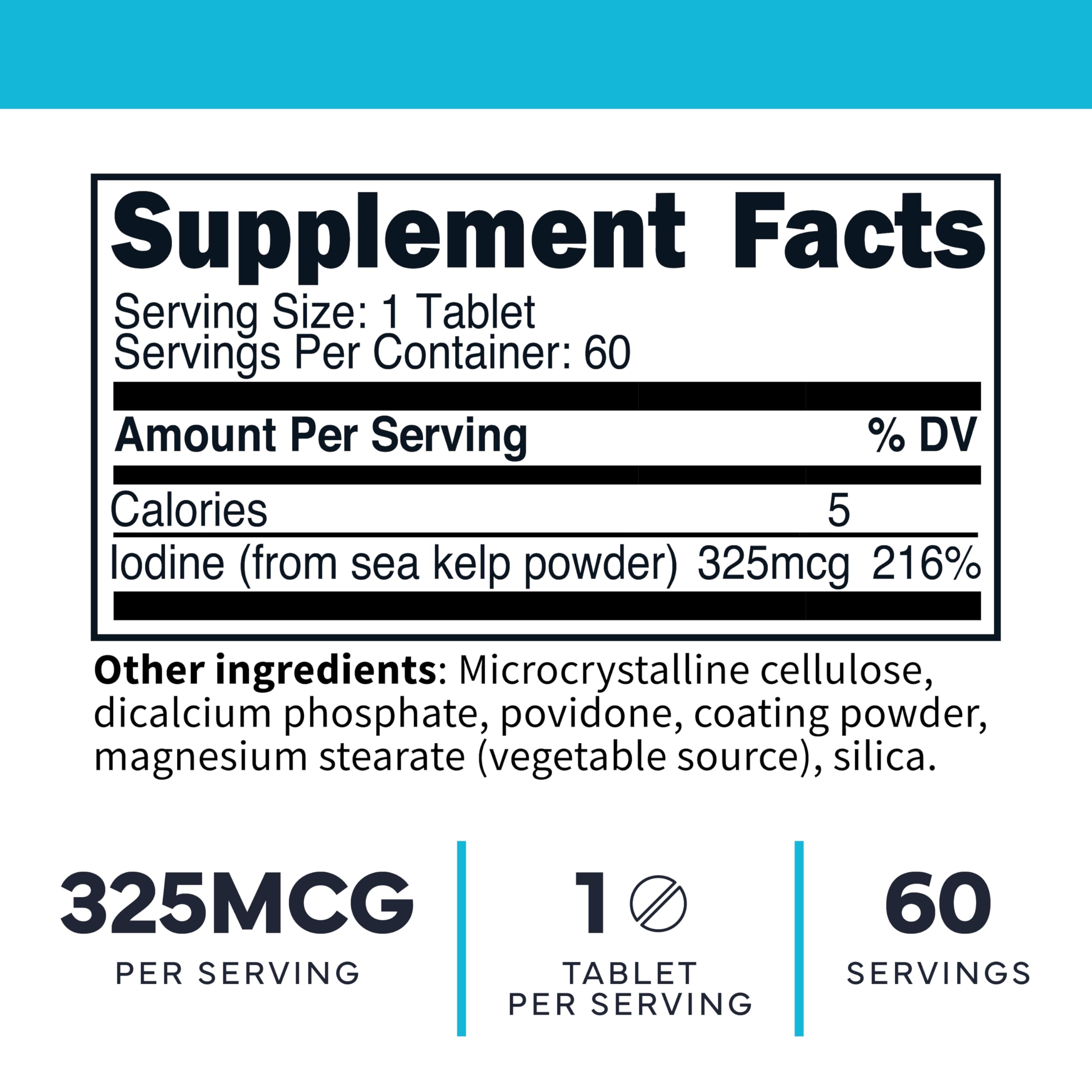 Type Zero Clean Iodine Tablets (60 Servings, 325 MCG Per Serving) - from Sea Kelp, Non-GMO, Gluten Free Type Zero uk supplements