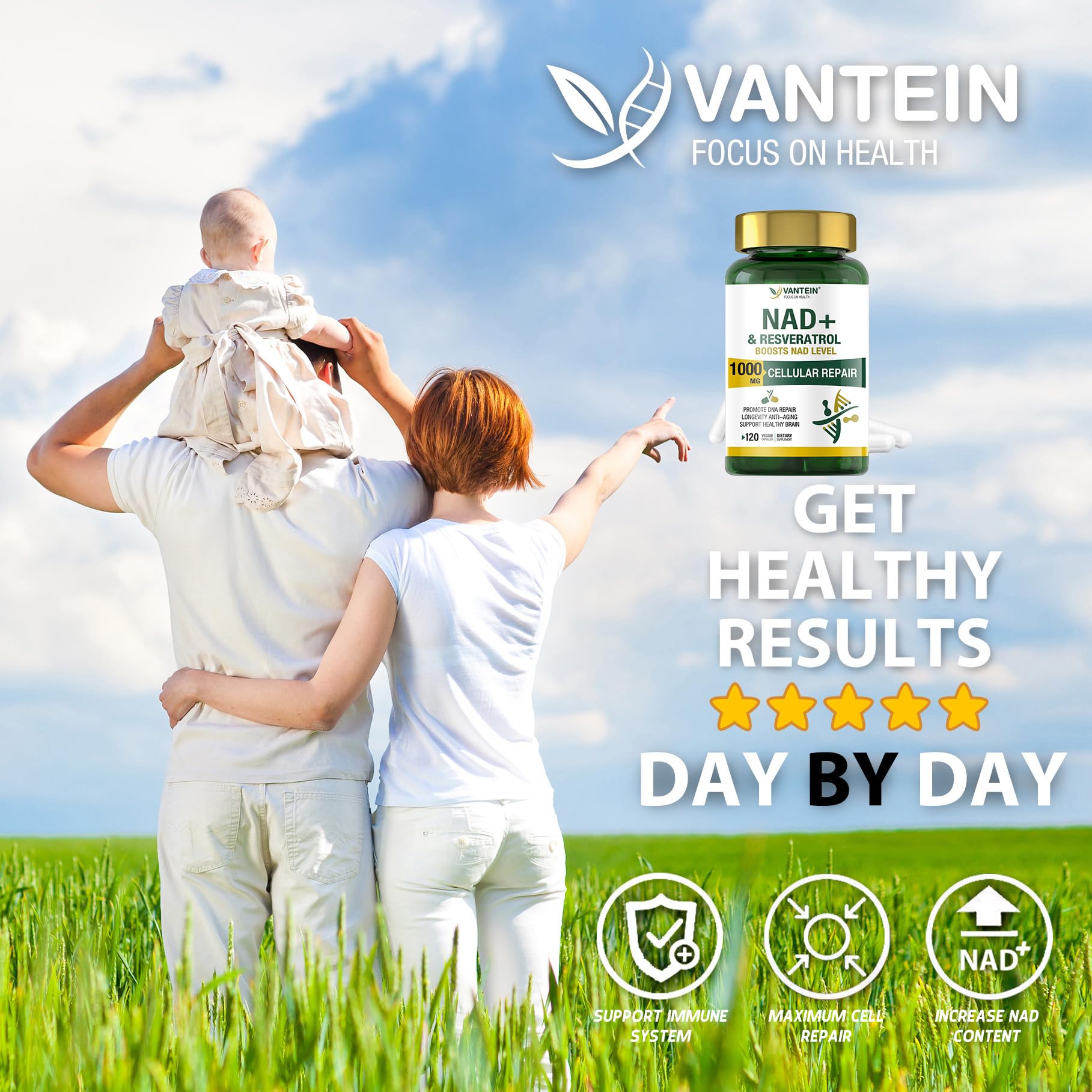 TEATTY NAD+ & Resveratrol Supplement - NMN Alternative with 120 Capsules, Anti-Aging Cellular Support, Energy & Longevity Booster, DNA Repair Formula TEATTY uk supplements