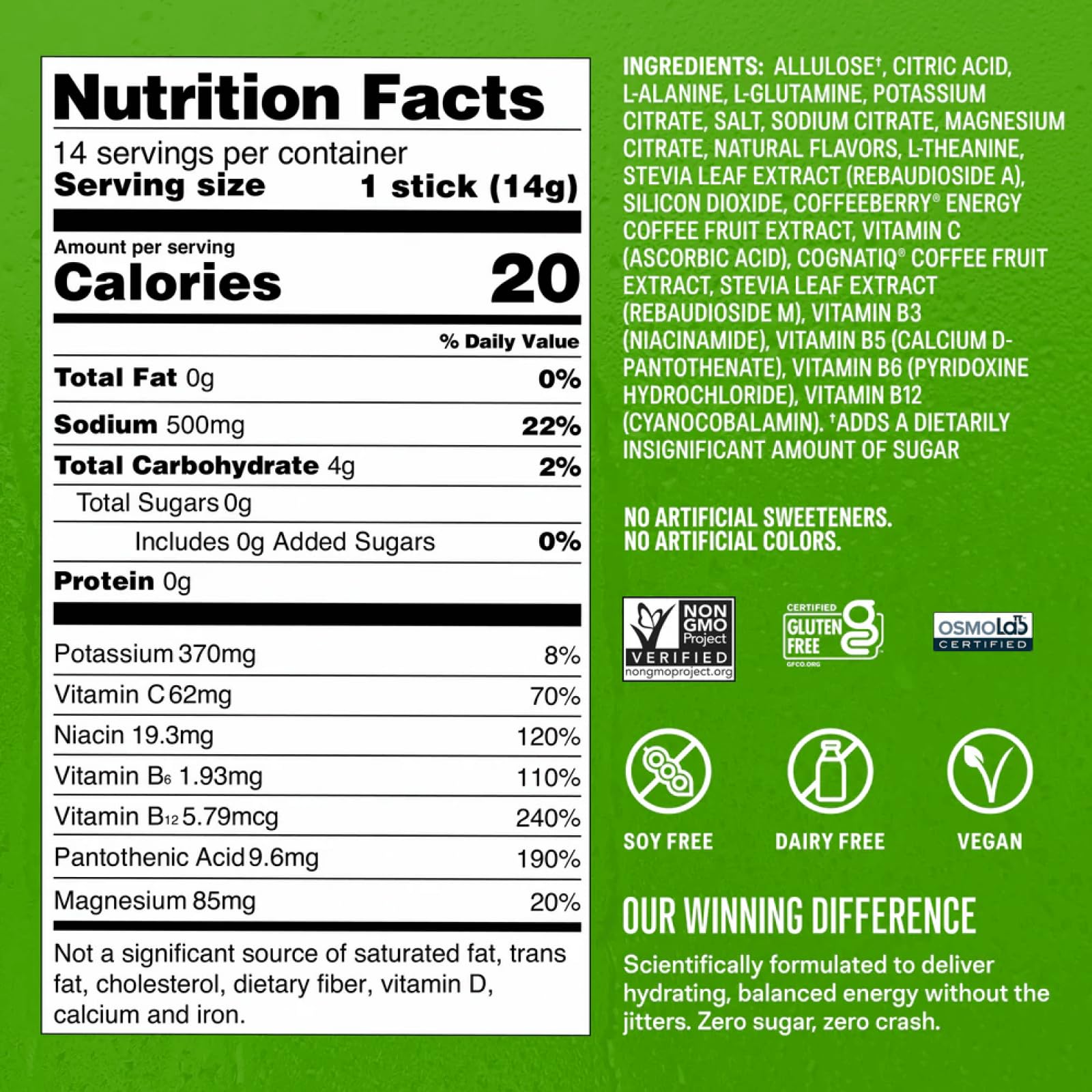 Liquid I.V.® Hydration Multiplier Sugar Free + Energy - Pomegranate Punch | Electrolyte Powder Drink Mix | 1 Pack (14 Servings) Liquid I.V. uk supplements