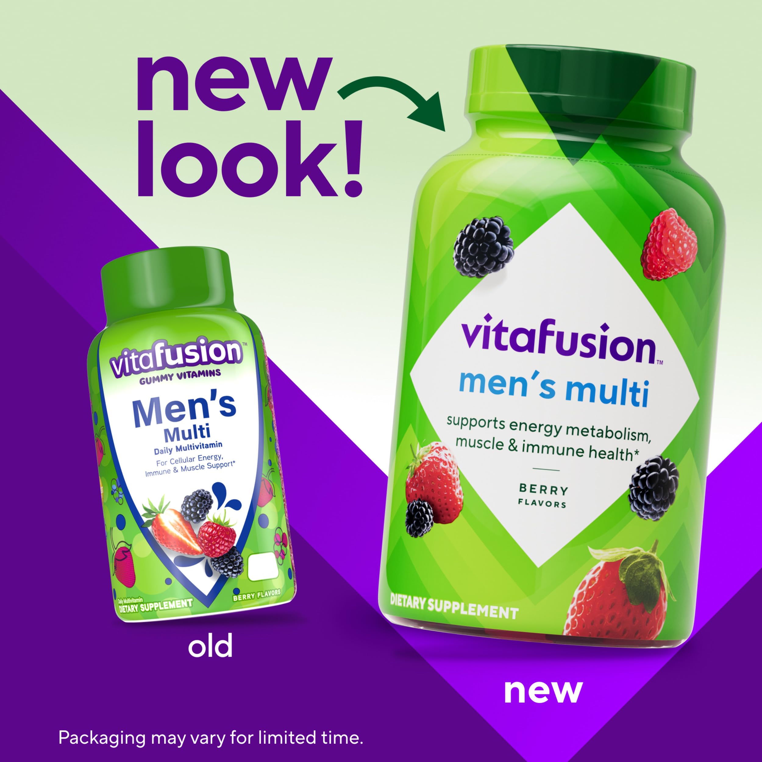 vitafusion Adult Gummy Vitamin Supplement for Men, Berry Flavored, A, C, D, E, B6, B12, Daily, 120 Count, 60 Day Supply Vitafusion uk supplements