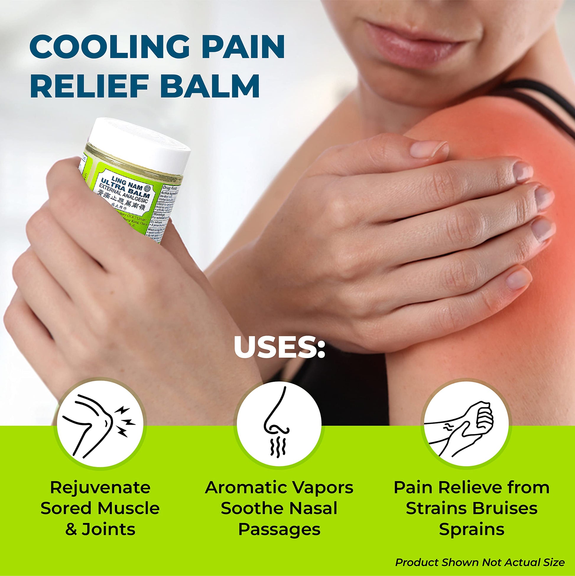 Ling Nam Ultra Balm External Analgesic, for Cooling Pain Relief Simple Backache Arthritis Strains Bruises Sprain, Muscle Pain, Muscle Soreness,0.7oz/19.8g Ling Nam uk supplements