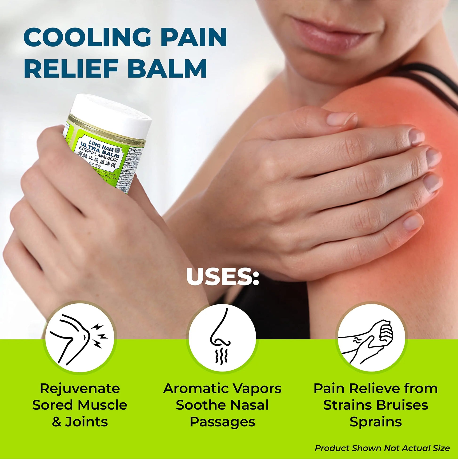 Ling Nam Ultra Balm External Analgesic, for Cooling Pain Relief Simple Backache Arthritis Strains Bruises Sprain, Muscle Pain, Muscle Soreness, 0.7oz/19.8g (Pack of 6) Ling Nam uk supplements