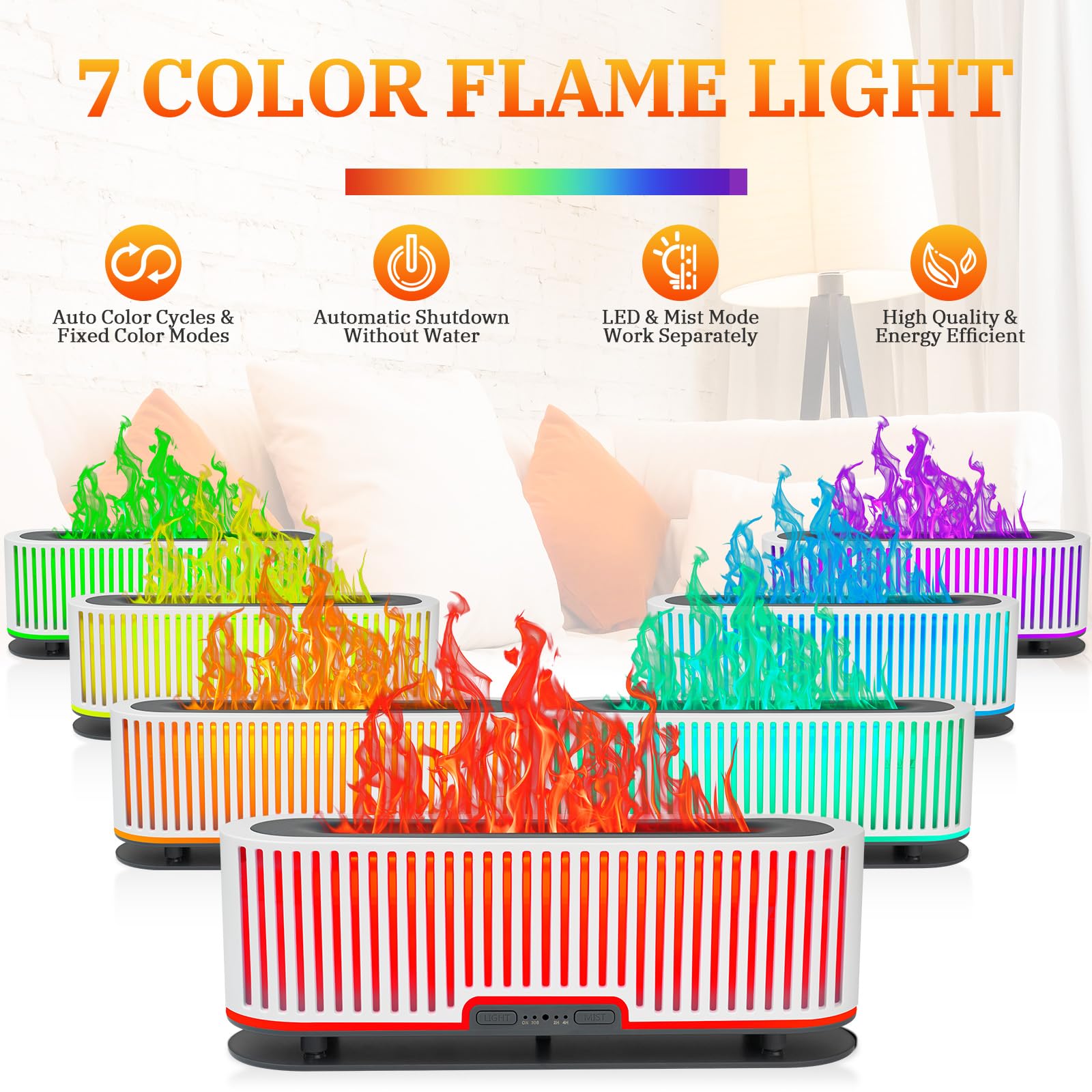 Comfynest Colorful Flame Air Aroma Diffuser Humidifier 7 Flame Colors,200ml Essential Oil Comfynest uk supplements