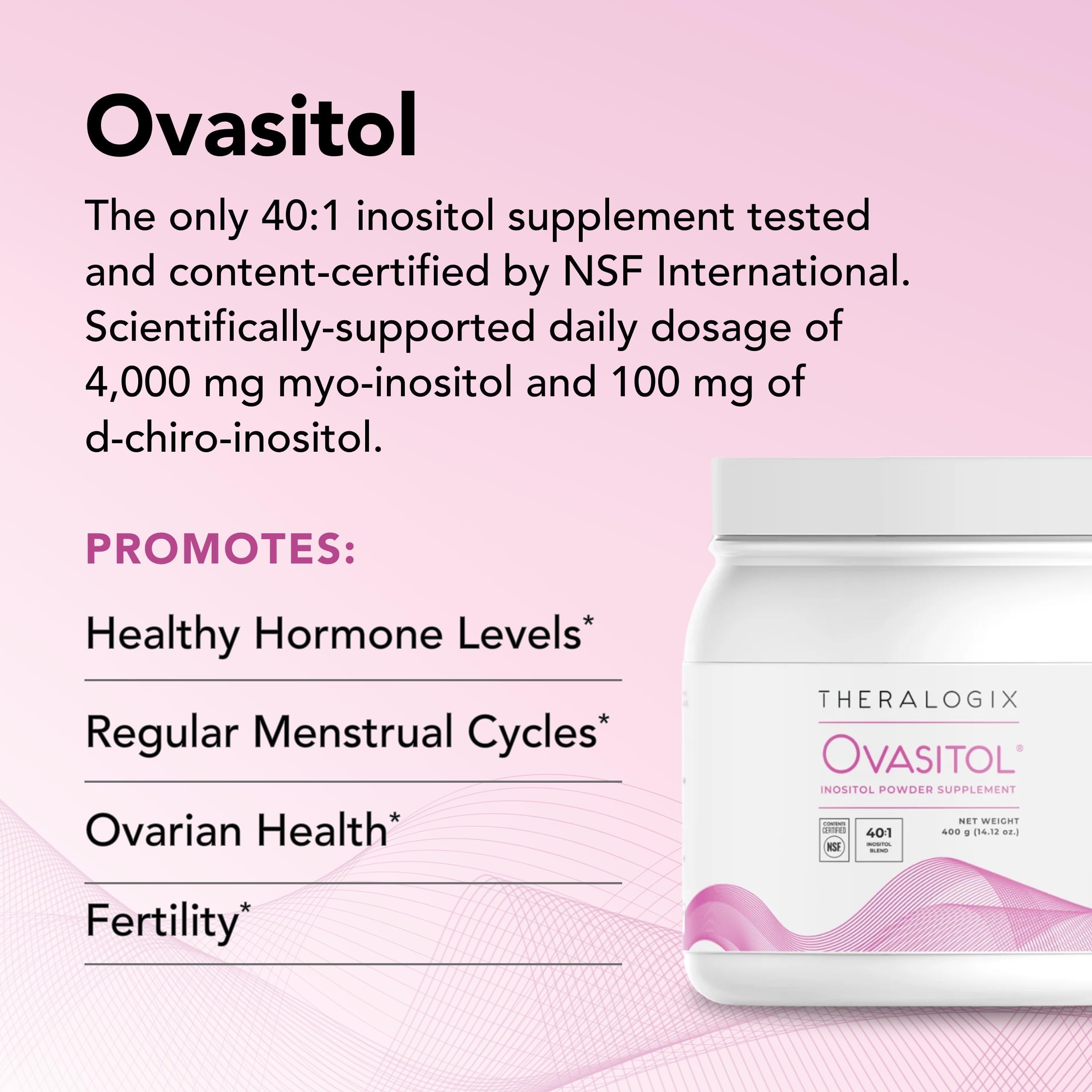 Theralogix Ovasitol Inositol Powder - 60 Servings - Myo-Inositol & D-Chiro Inositol Theralogix uk supplements