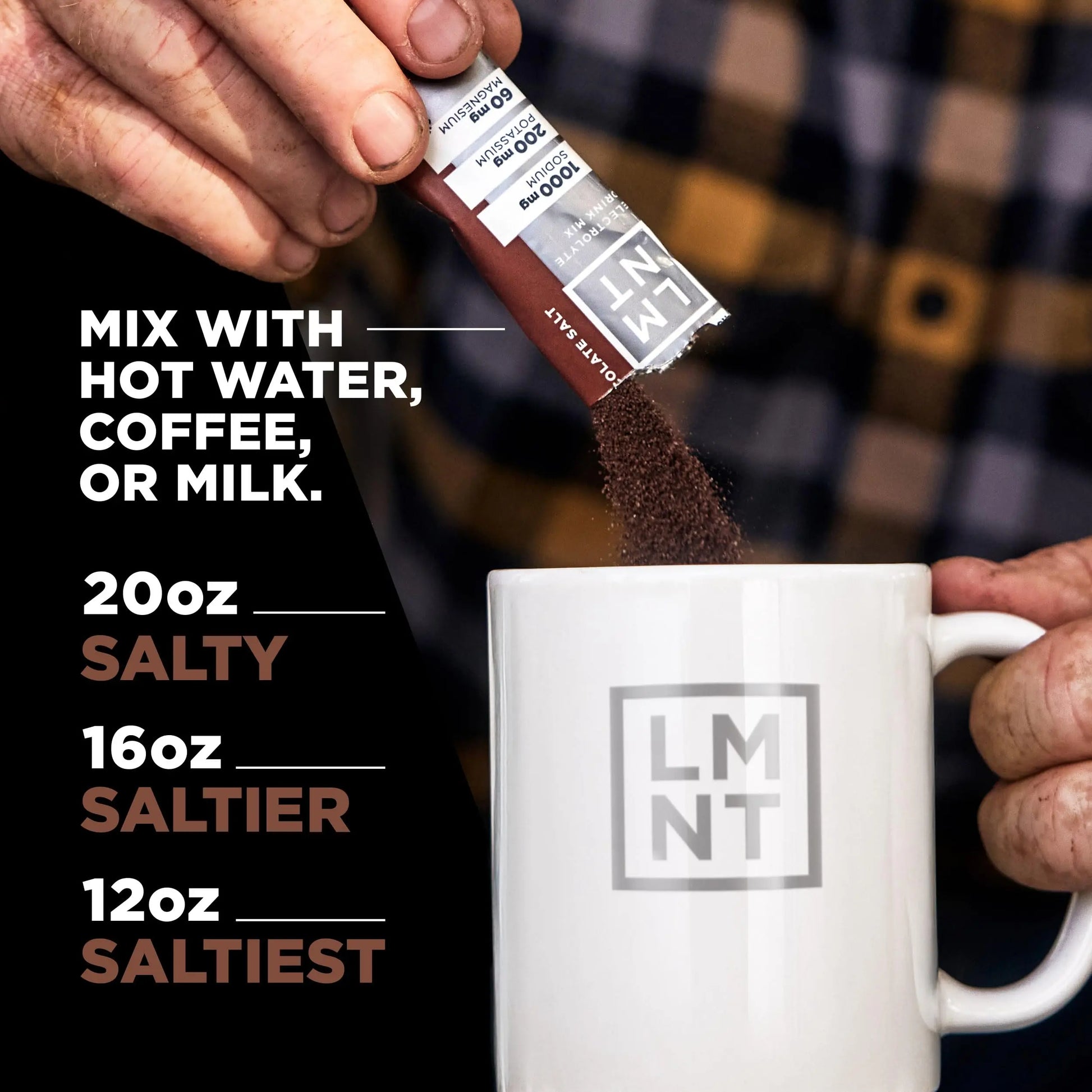LMNT Zero Sugar Hot Chocolate or Coffee Mixer - Chocolate Salt | Drink Mix | 30-Count Drink LMNT uk supplements