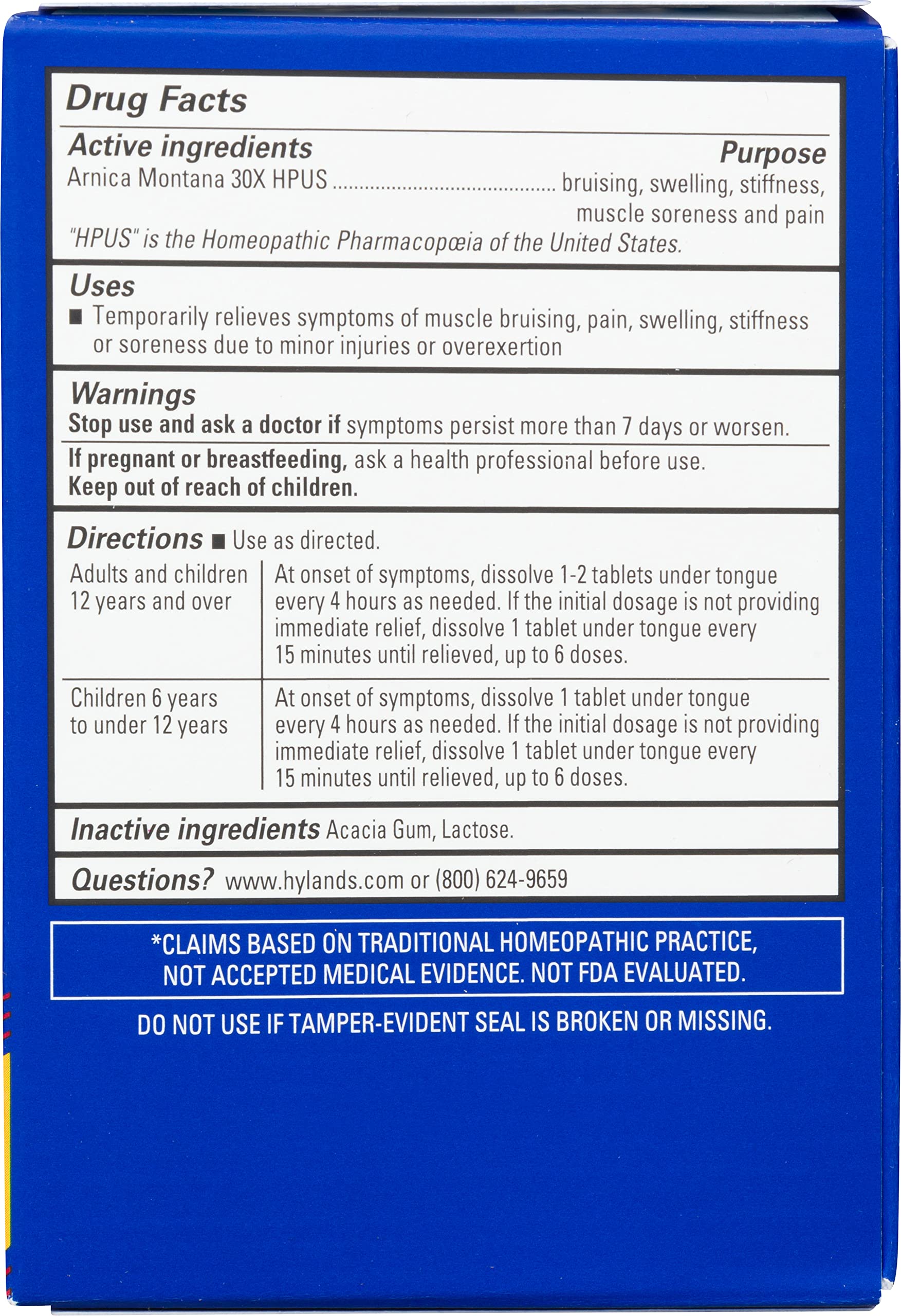 Hyland's Arnica 30x 50 Tablets (3 Pack = 150 Tablets), Bruising, Swelling, Muscle Pain Relief Hyland's uk supplements