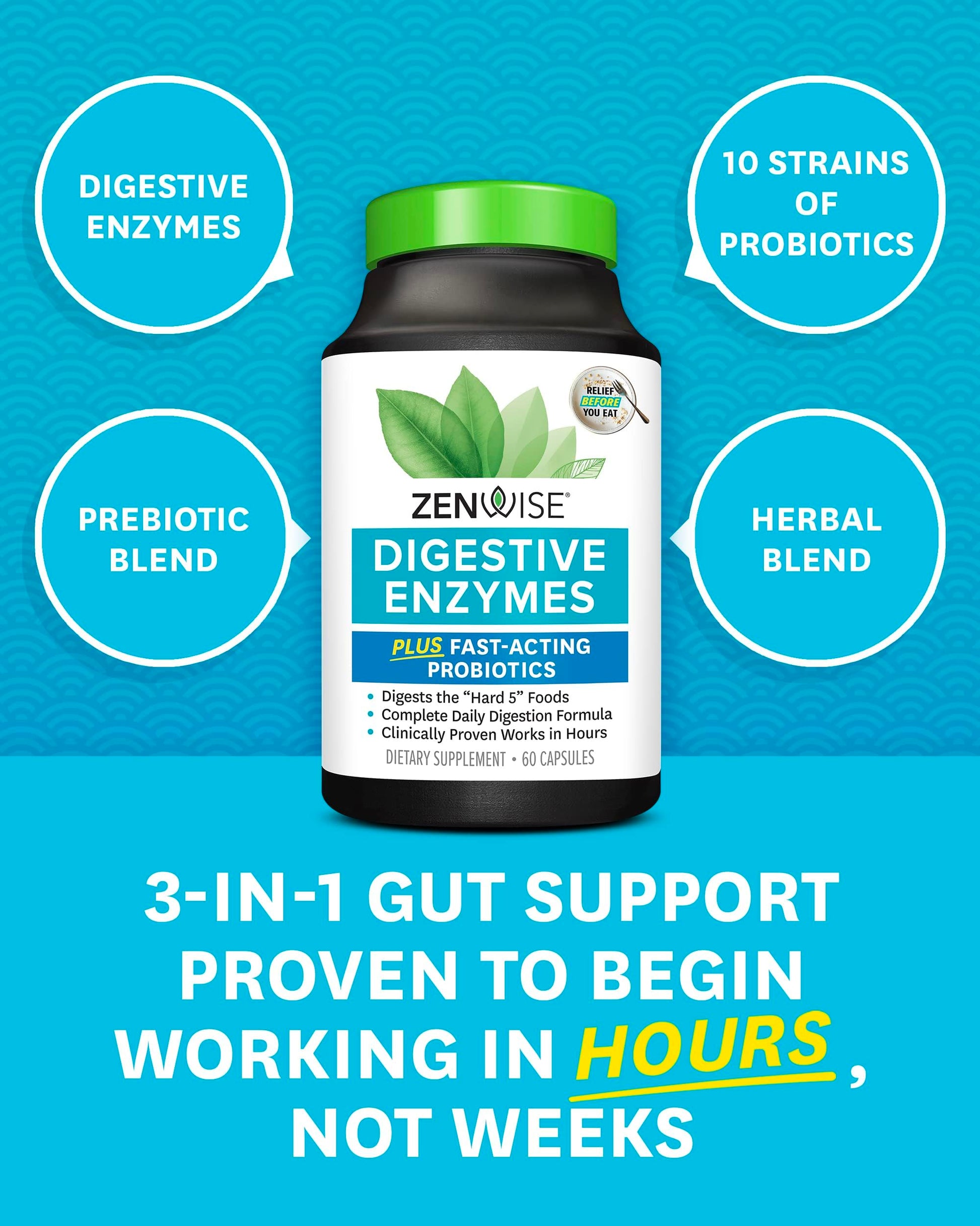 Zenwise Health Digestive Enzymes - Probiotic Multi Enzymes with Probiotics Zenwise Health uk supplements