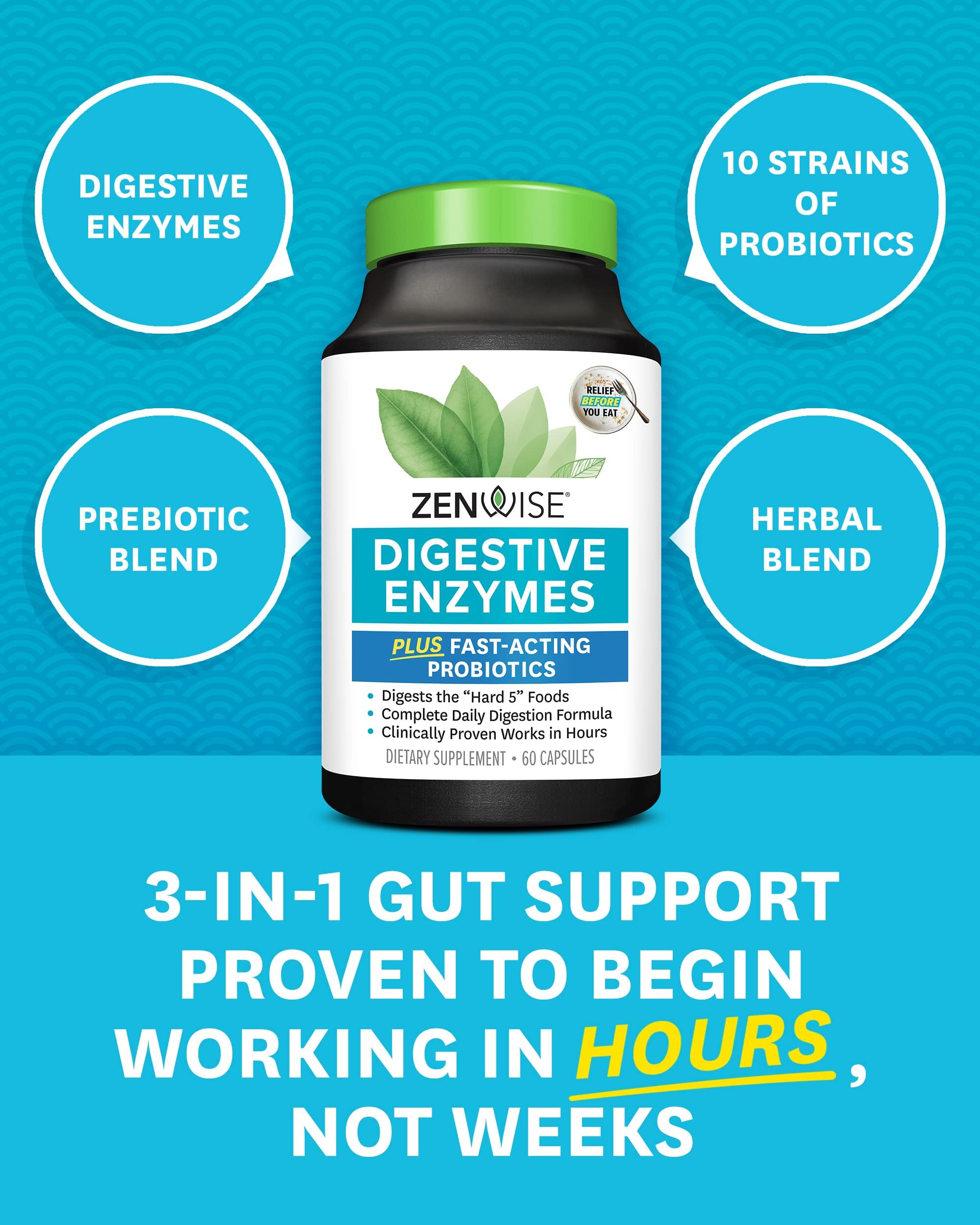 Zenwise Health Digestive Enzymes - Probiotic Multi Enzymes with Probiotics Zenwise Health uk supplements