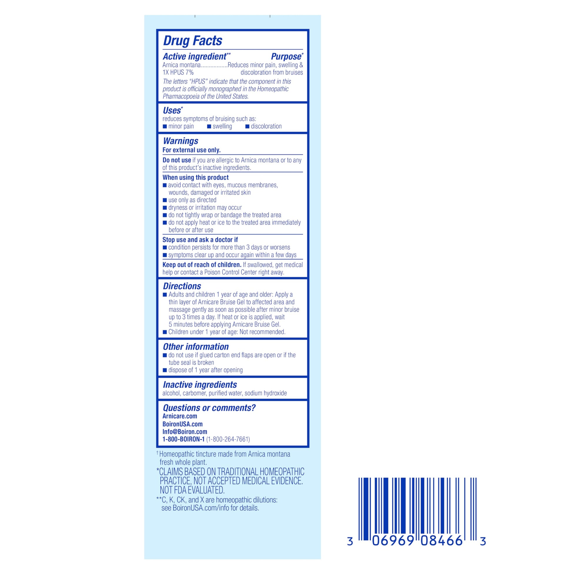 Boiron Arnicare Bruise Gel for Pain, Inflammation or Swelling, Soreness, and Discoloration - Non-greasy and Fragrance-Free - 4.2 oz Boiron uk supplements
