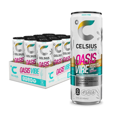 CELSIUS Sparkling Oasis Vibe, Functional Essential Energy Drink, 12 Fl Oz (Pack of 12) CELSIUS uk supplements