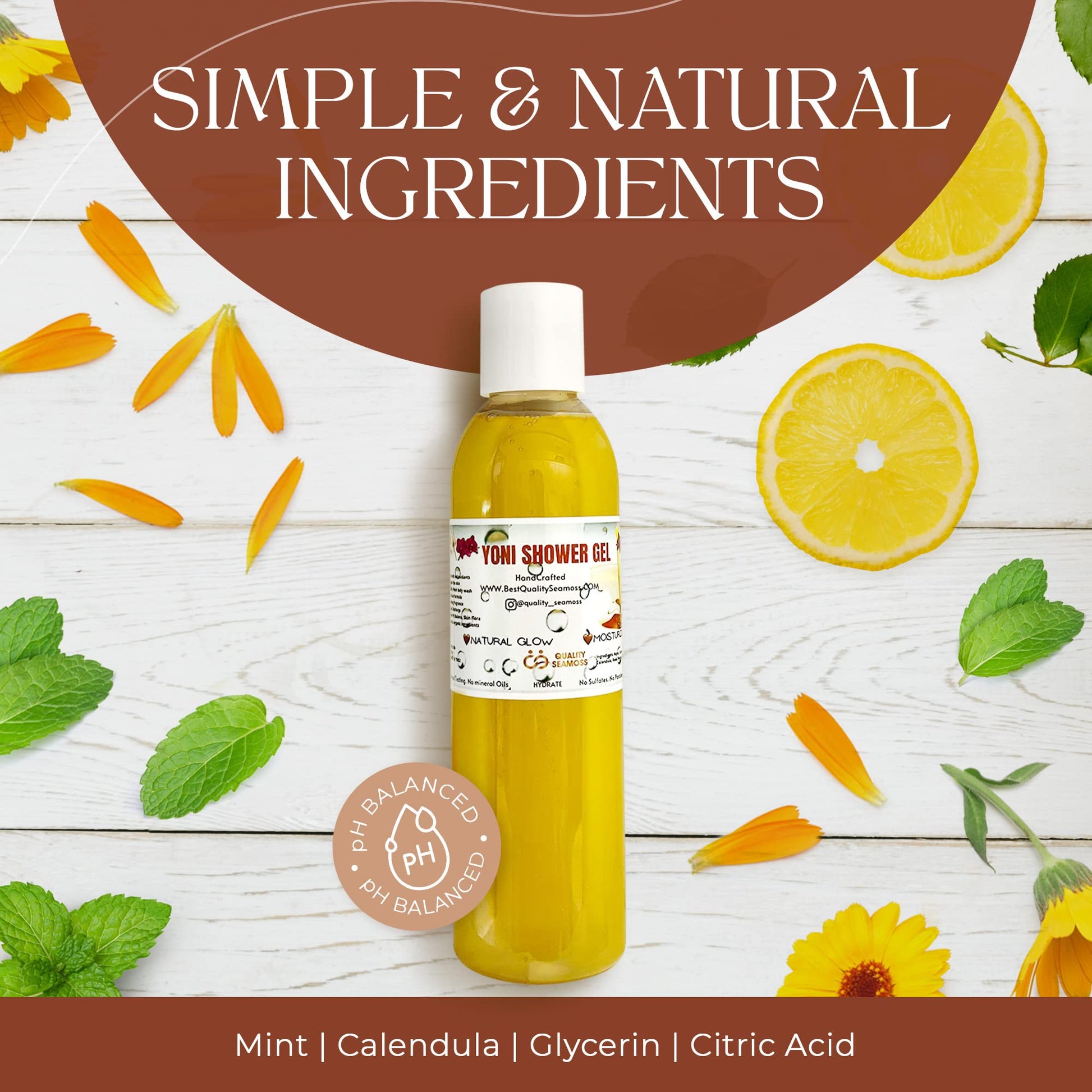 Ph Balance Feminine Wash - Vee Health & Yoni Wash Shower Gel- Use with Yoni Oil. Moisturizing Calendula Quality Seamoss and Yoni Oil uk supplements