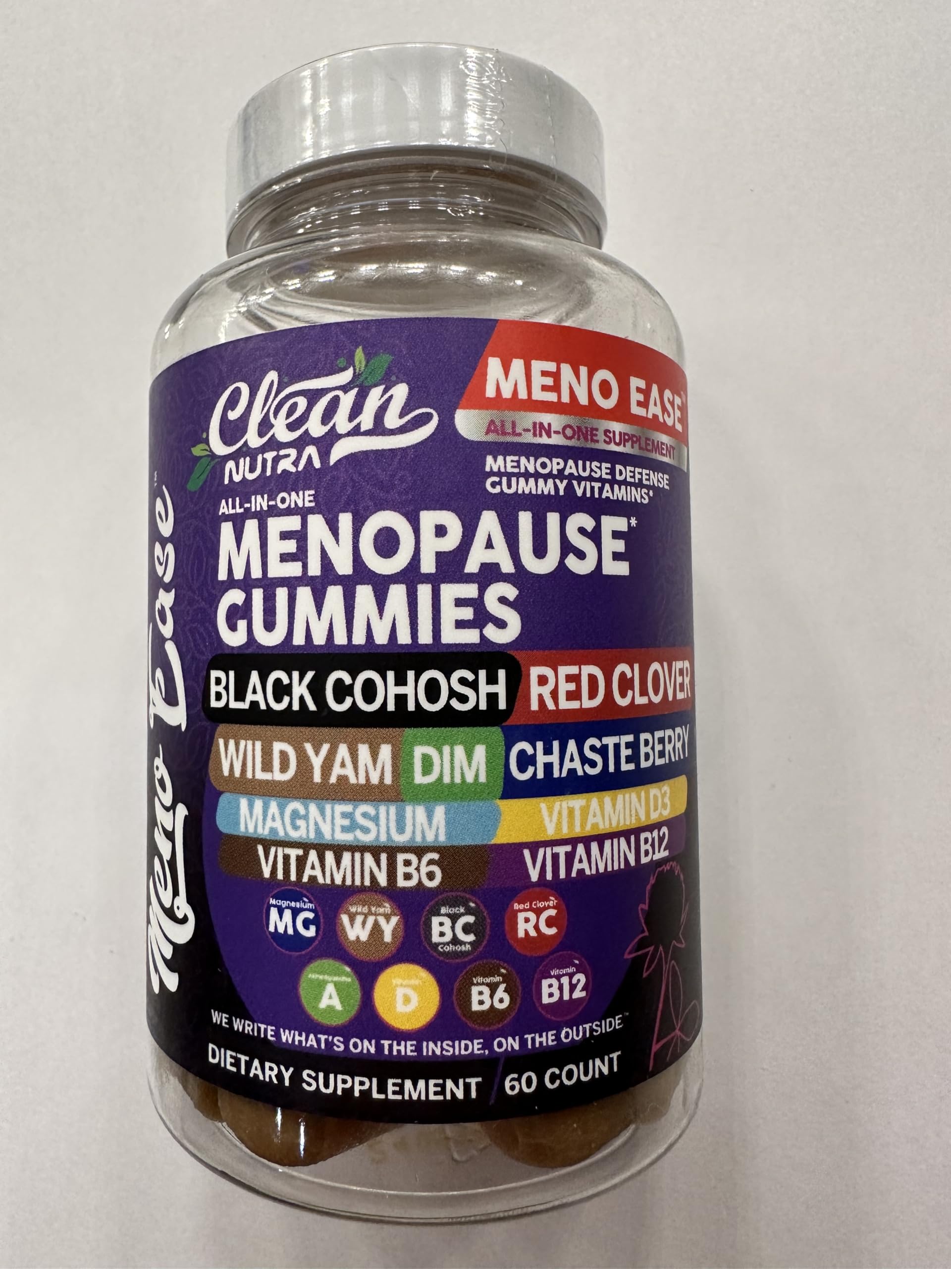 Menopause Supplement for Women Gummies with Black Cohosh, Wild Yam, DIM, Magnesium, Red Clover Chasteberry for Hormone Balance Relief Night Sweats Mood Plus Bergamot, Vitamin D3, Vitamin B6 B12 Clean Nutraceuticals uk supplements