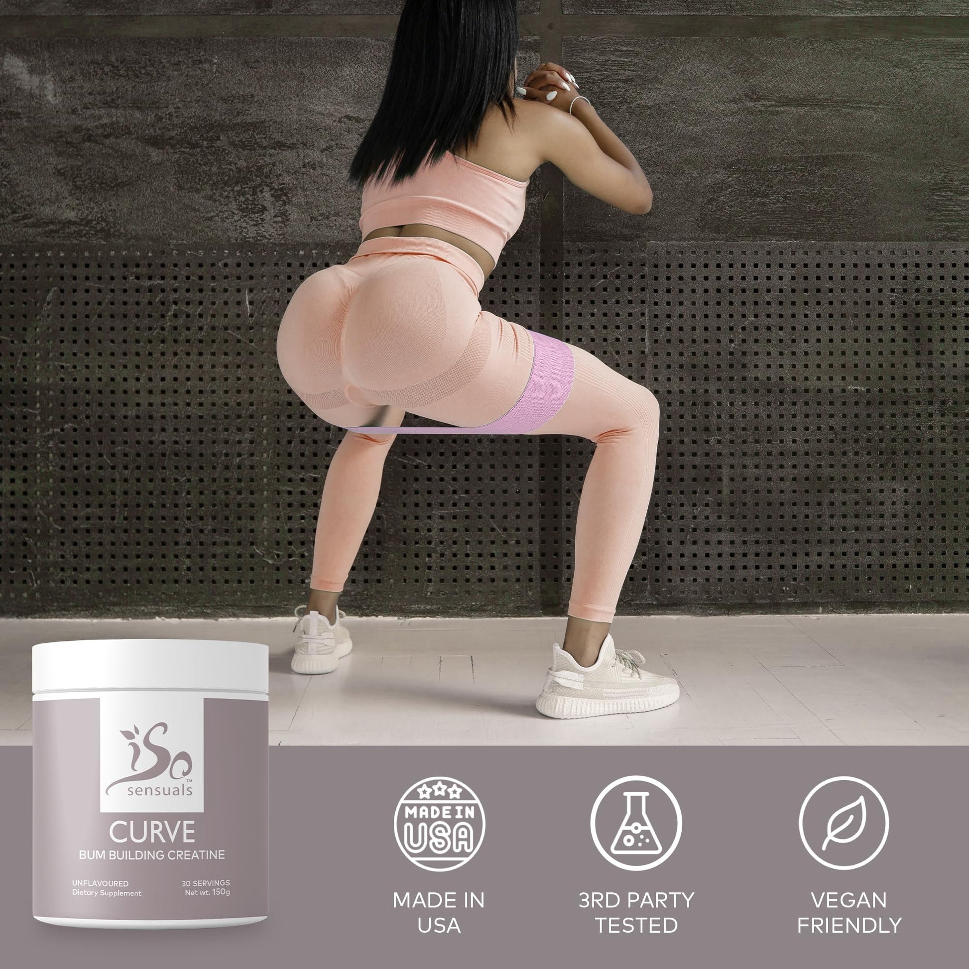 IsoSensuals Curve Bum Building Creatine - Micronized 200 Mesh for Smooth Muscle IsoSensuals uk supplements