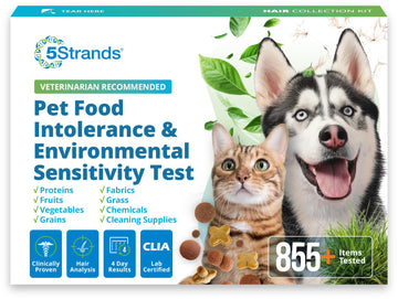 5Strands Pet Food Intolerance & Environmental Sensitivity Test, at Home Gut Health Test for Dogs & Cats, 857 Items Tested, Pet Health Check, Results in 4 Days, for All Ages and Breeds 5Strands uk supplements