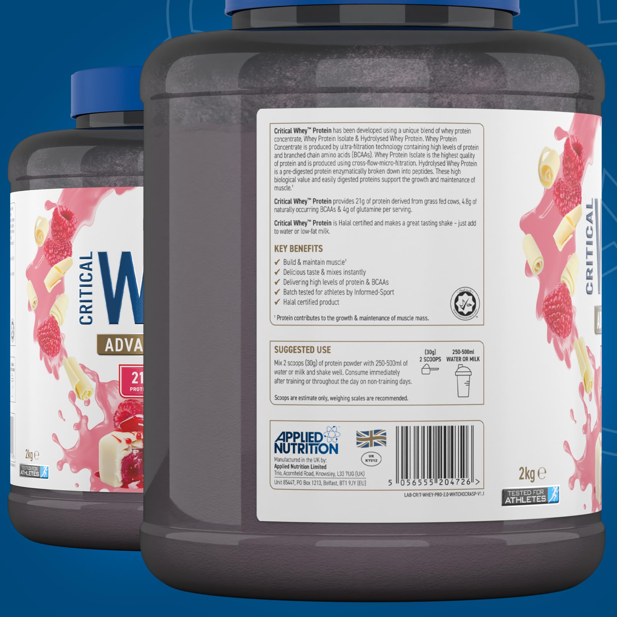 Applied Nutrition Critical Whey Protein Powder 2kg - High Protein Powder, Protein Milkshake Applied Nutrition uk supplements