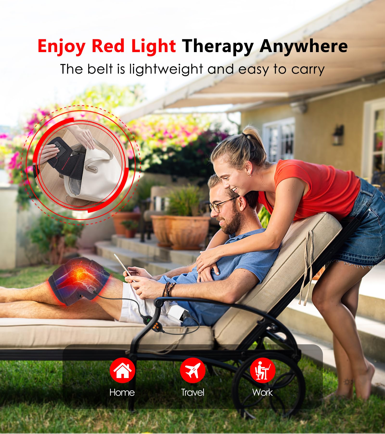 Red Light Therapy for Knee, Infrared Red Light Therapy Device Wrap Belt with 660nm Red Light RUISQM uk supplements