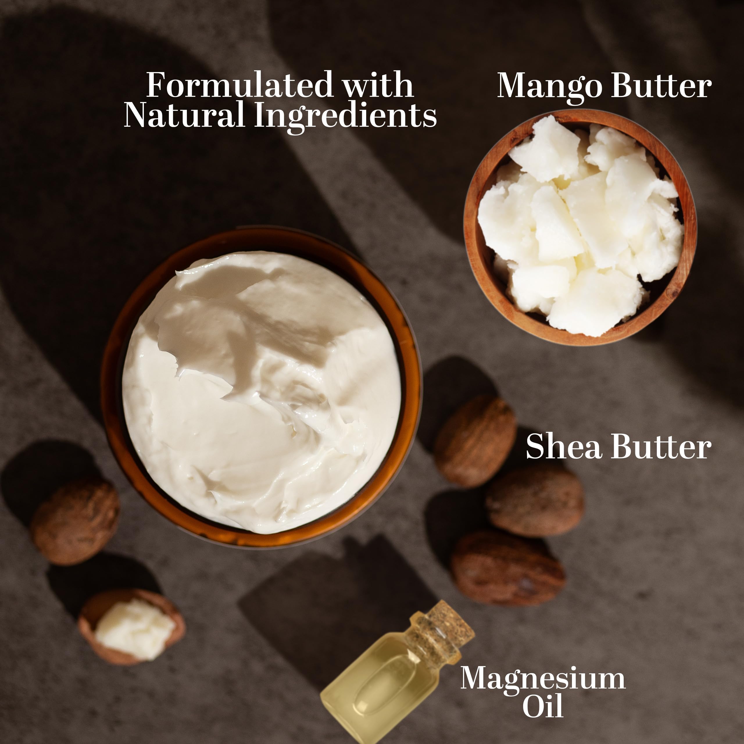 Better Shea Butter Magnesium Cream for Leg Cramps | Relieves Muscle Tension | Night Lotion Safe for Pregnancy, Kids and Babies | Organic and Natural Ingredients | Vegan, Made in USA | (Unscented) Better Shea Butter uk supplements