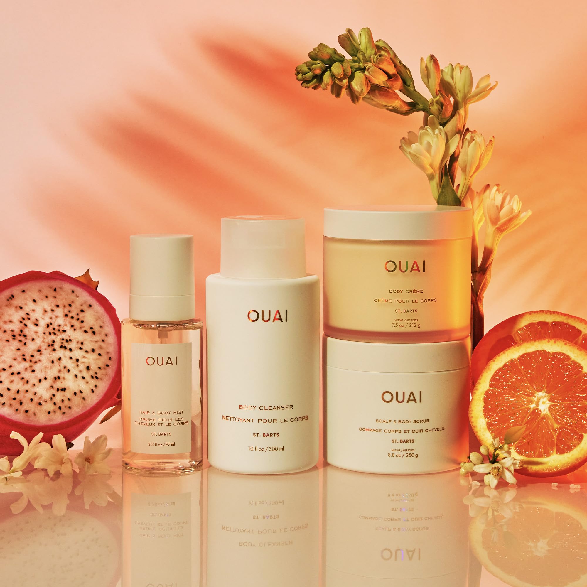 OUAI St. Barts Hair & Body Gift Set - Tropical-Scented Body Care for Women & Men - Includes Full Size Hydrating Body Cream & Deluxe Hair and Body Mist (2 Count) OUAI uk supplements