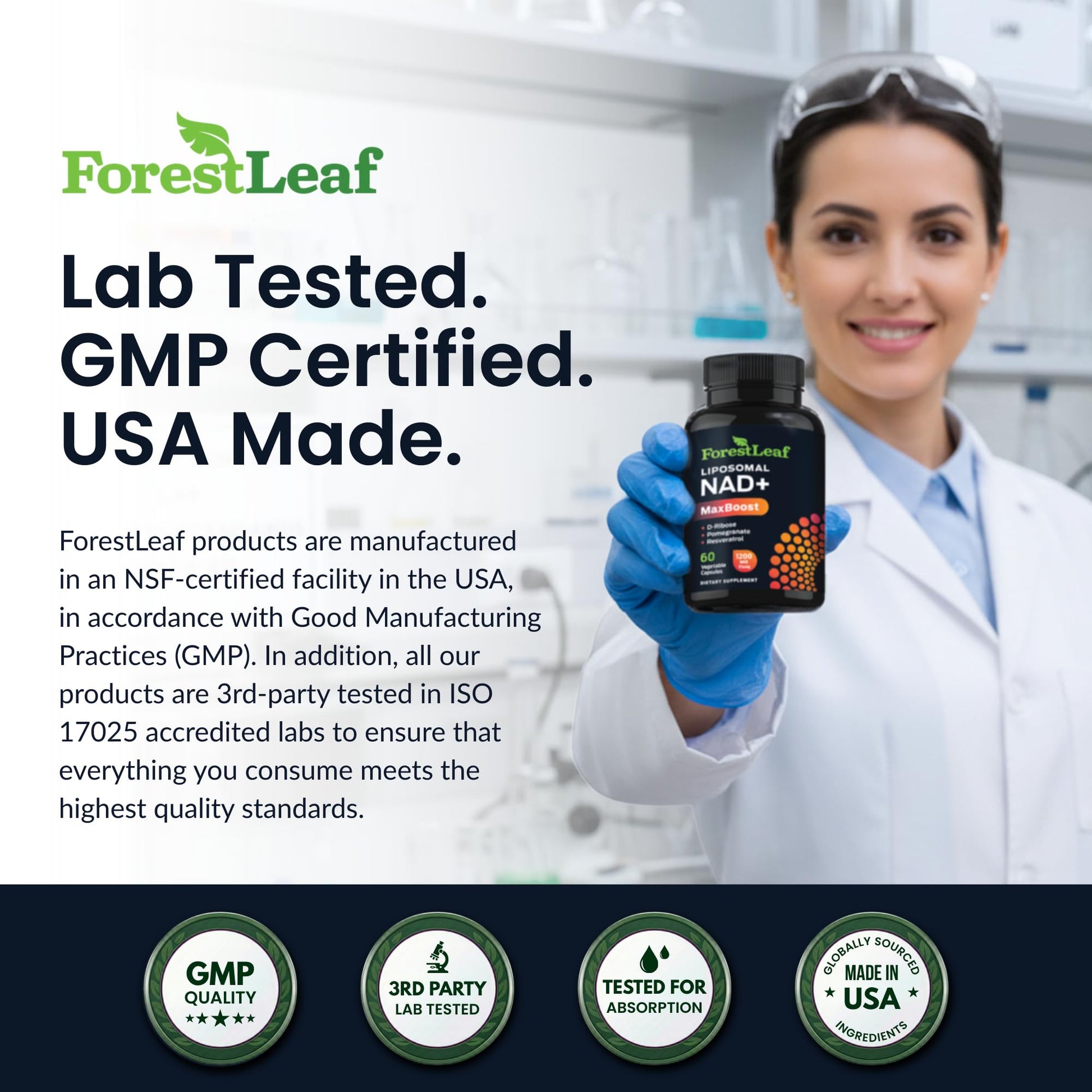 ForestLeaf NAD Resveratrol Capsules, Liposomal NAD Supplement for Women and Men with D-Ribose and Pomegranate, NAD+ for Energy, Focus and Anti-Aging Support, NMN Supplement Alternative (60 Caps) ForestLeaf uk supplements
