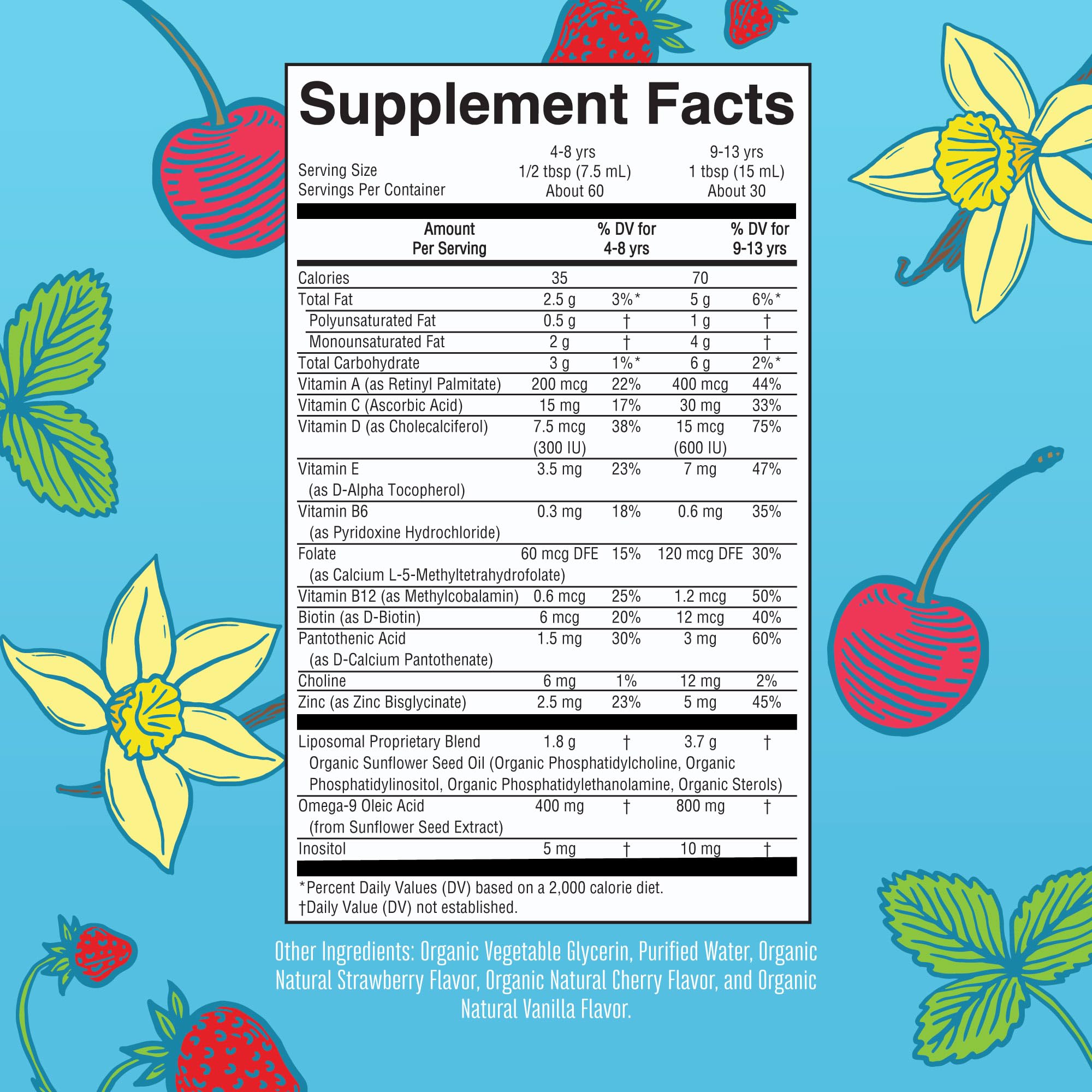 MaryRuth Organics Kids Multivitamin Liposomal | Vegan, Sugar-Free Vitamins for Kids | Ages 4+ | 2 Month Supply | 15.22 Fl Oz MARYRUTH'S uk supplements