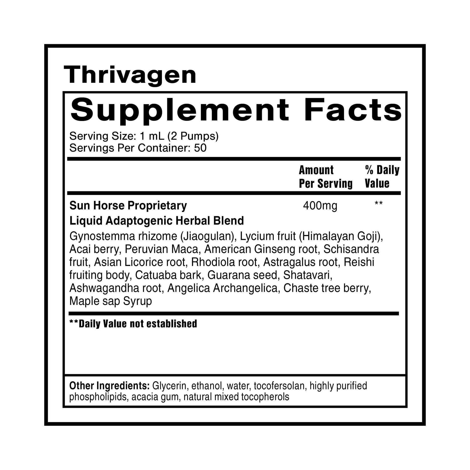 Quicksilver Scientific Thrivagen - Women's Health Supplement with 15 Energy, Hormone Balance & Adrenal Support Botanicals - Adaptogenic Herbs with Shatavari, Rhodiola & Maca Root (1.7oz / 50ml) Quicksilver Scientific uk supplements