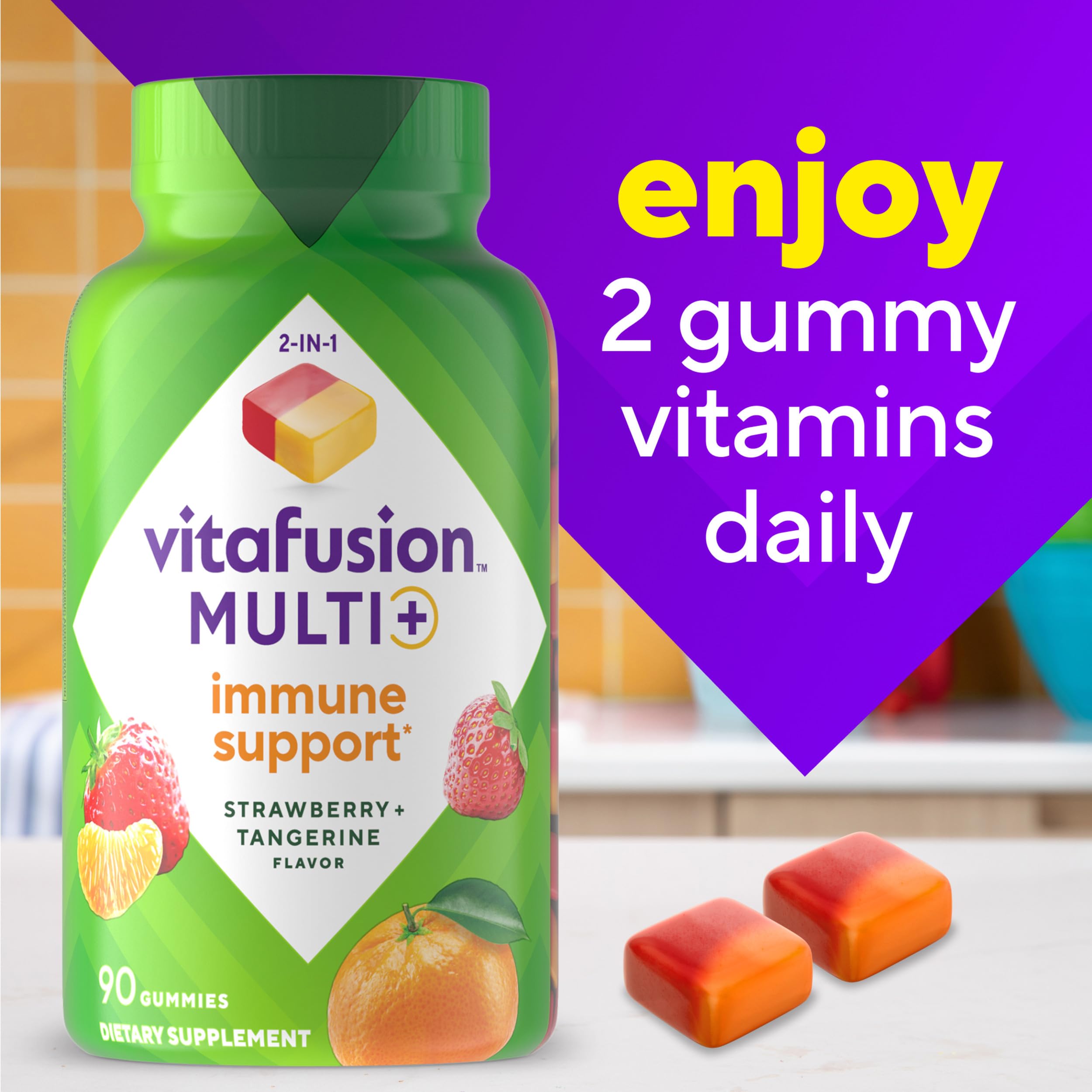Vitafusion Multi+ Immune Support* – 2-in-1 Benefits & Flavors – Adult Gummy Vitamins with Vitamin C, Zinc Vitafusion uk supplements
