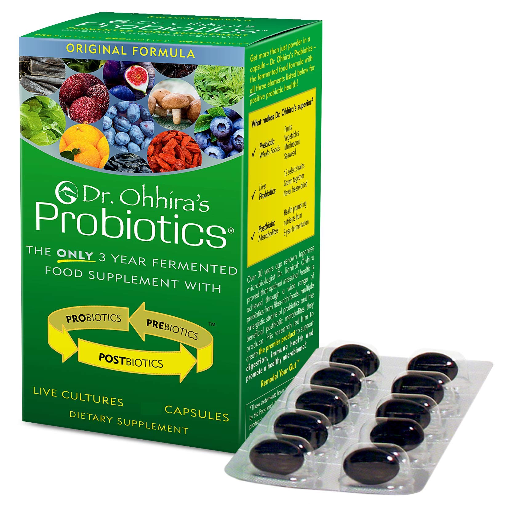 Essential Formulas Dr. Ohhira’s Probiotics Original Formula with 3 Year Fermented Prebiotics, 13 strains LAB Probiotics and Postbiotic Metabolites, 100 Capsules Essential Formulas uk supplements