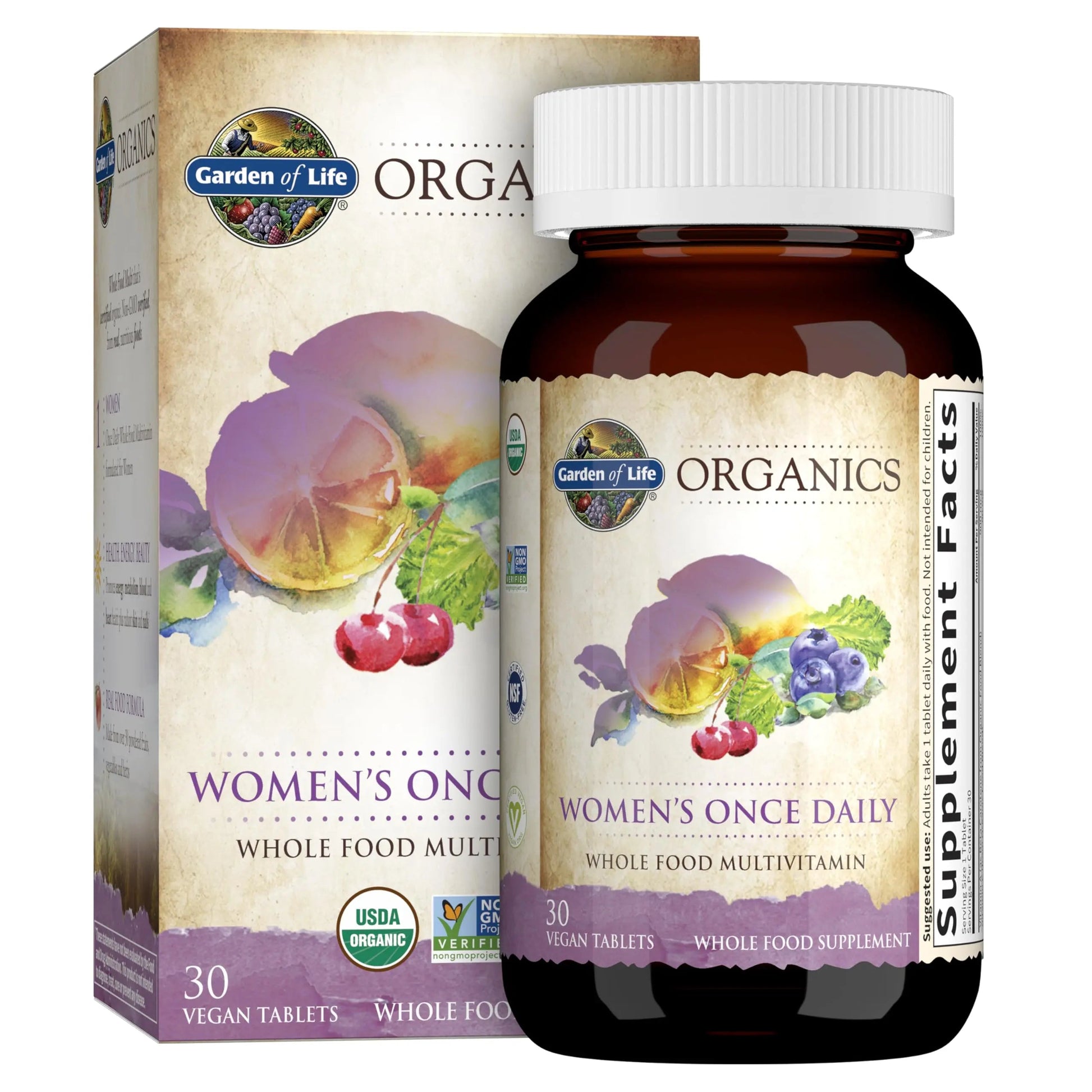 Garden of Life Organics Vitamins for Women 40+ - 60 Tablets and Once Daily Multi - 30 Tablets Garden of Life uk supplements