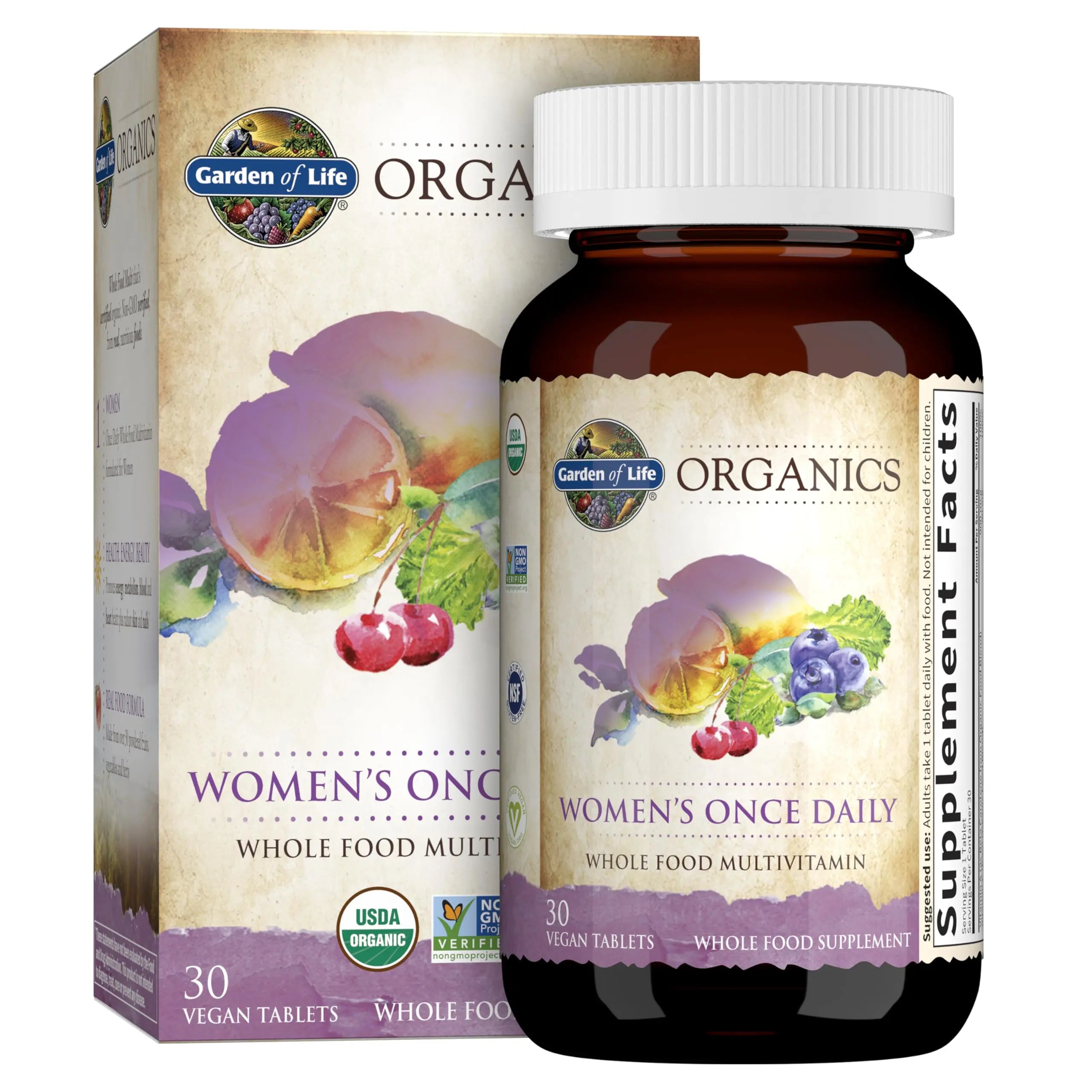 Garden of Life Organics Vitamins for Women 40+ - 60 Tablets and Once Daily Multi - 30 Tablets Garden of Life uk supplements
