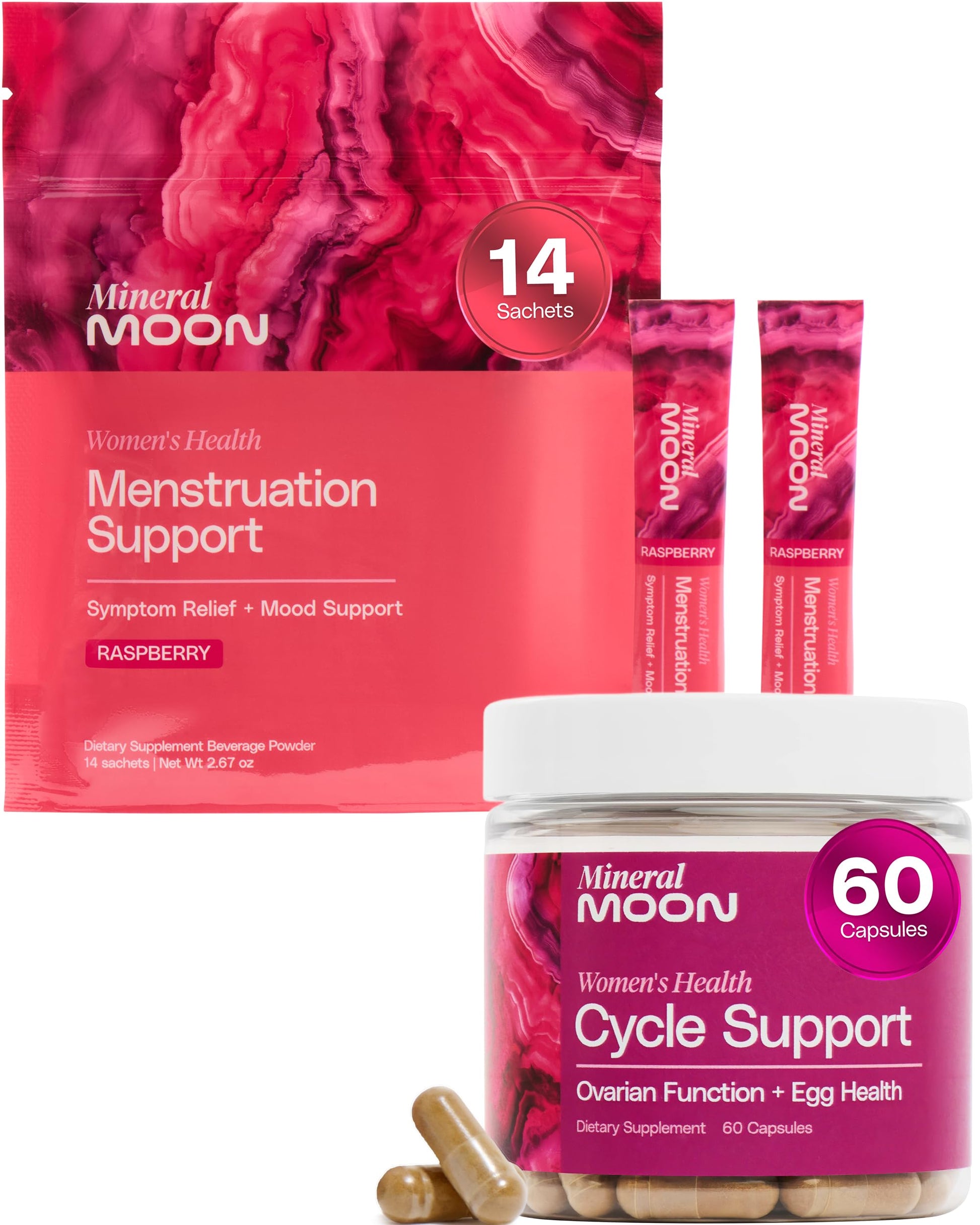 Mineral Moon Hormonal Support Bundle - Menstrual Supplement + Cycle Support - Aid Ovulation, Hormonal Balance & PMS Support - Reduce Period Cramps & Fatigue - Antioxidant Ovarian Support Vitamins Mineral Moon uk supplements